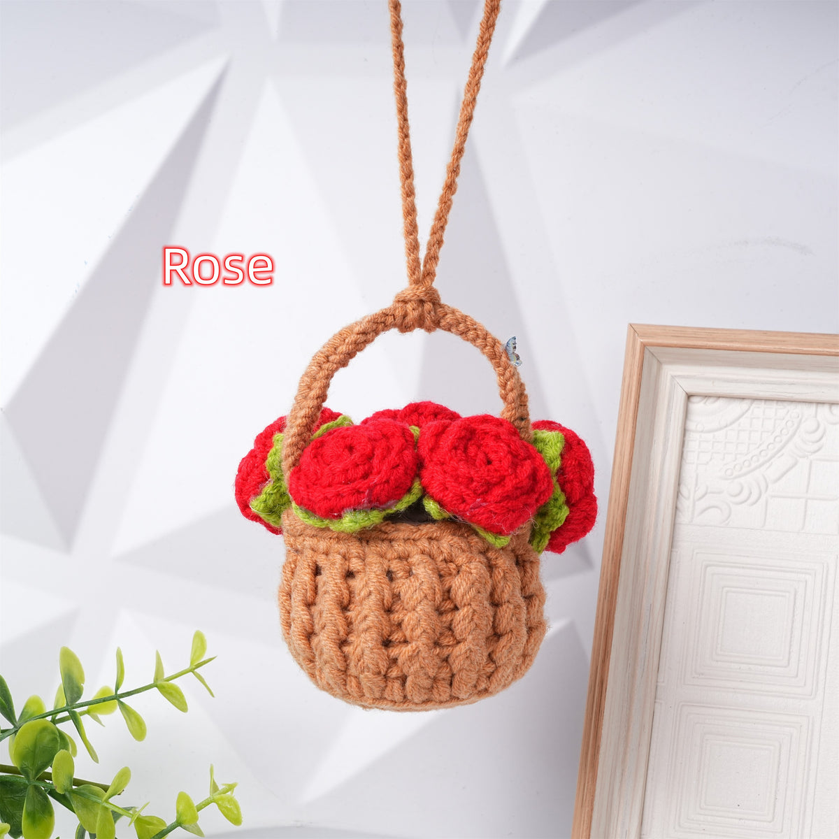 Crochet Flowers Basket Hanging,Fall Home Decor