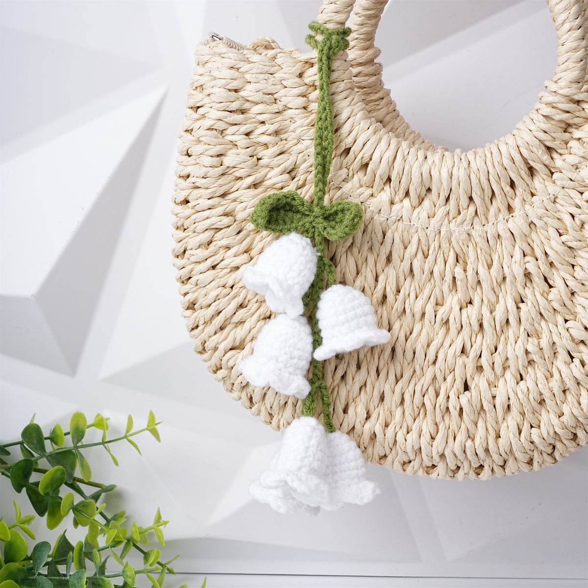 White Lily of the Valley Flowers Crochet Ornament