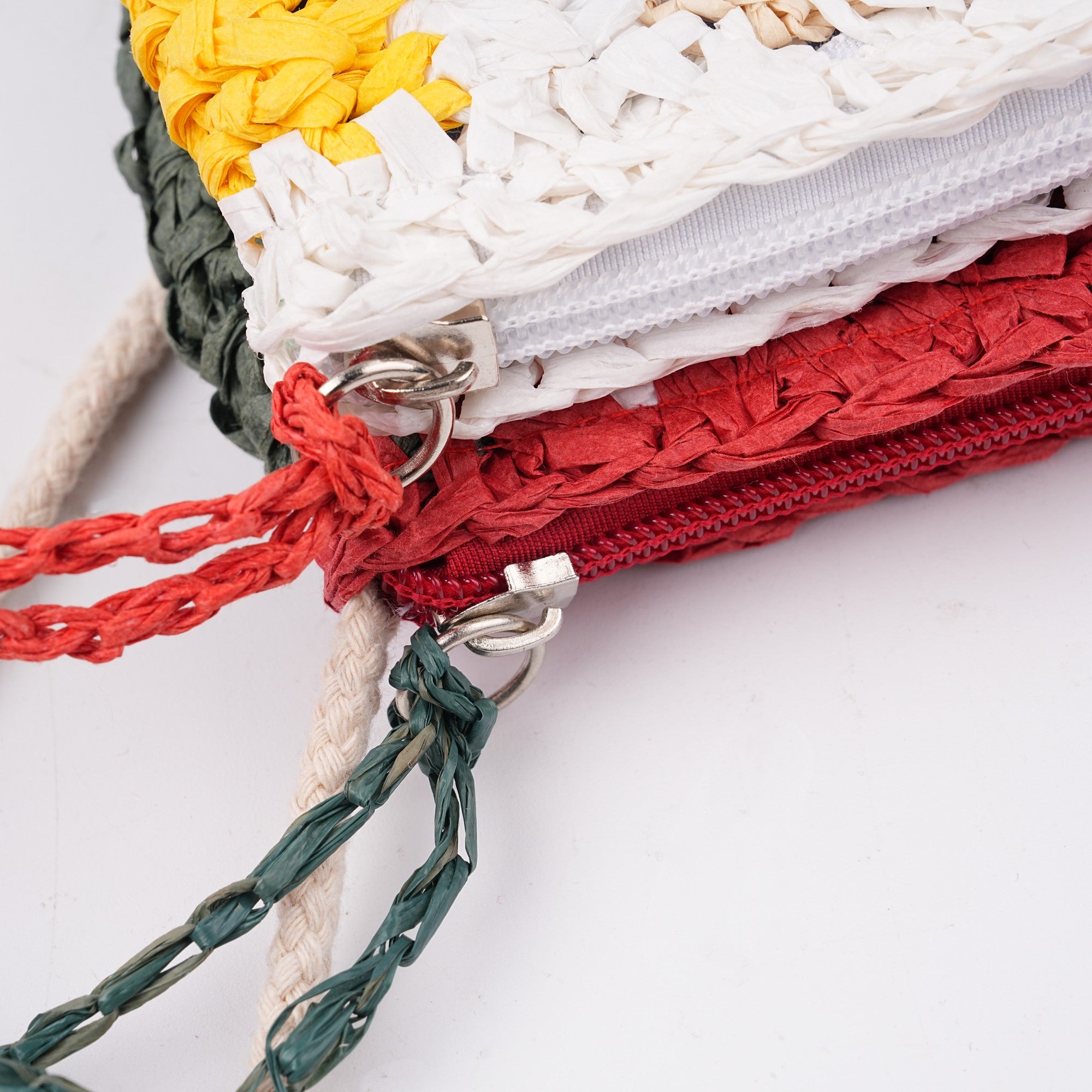 Women's Straw Woven Handbag,Watermelon & Lemon Design,Cute Cosmetic Bag for All Occasions