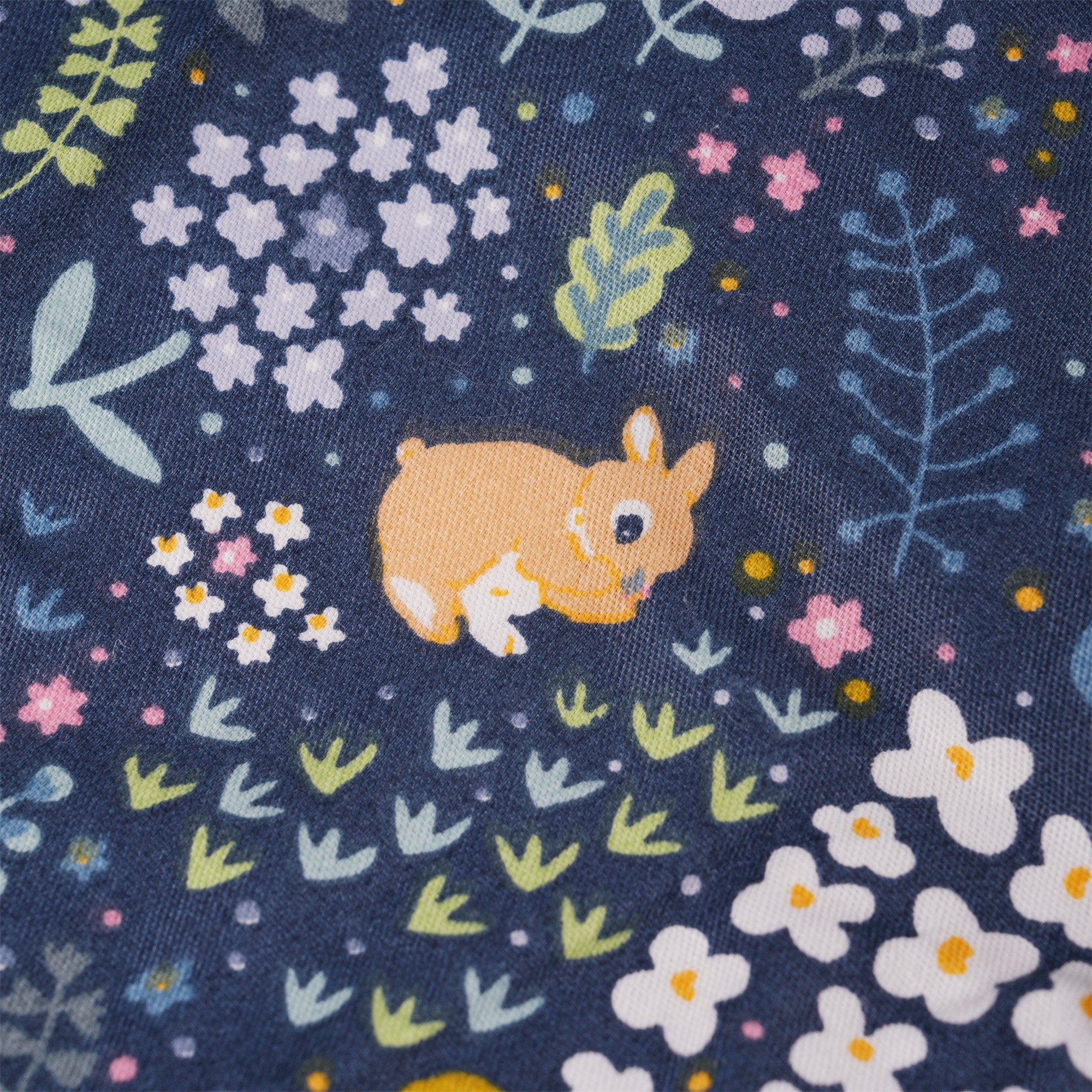 Navy Bunny Cotton Ponytail Scrub Cap