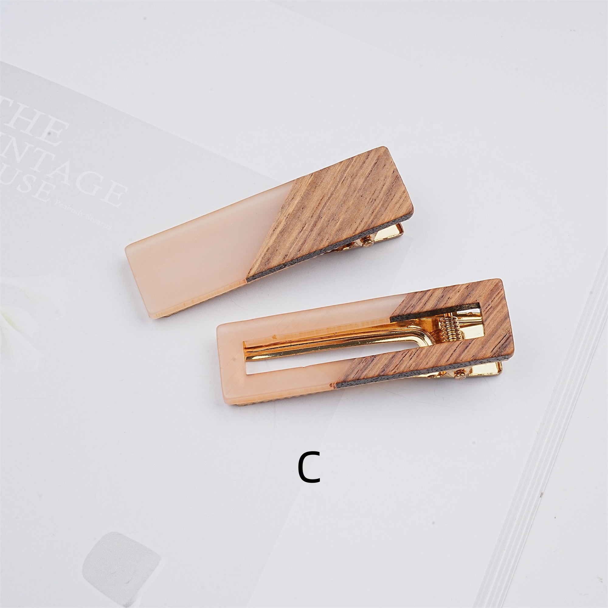2PCS Square Hair Clips, Hair Barrette Set, Alligator Clips