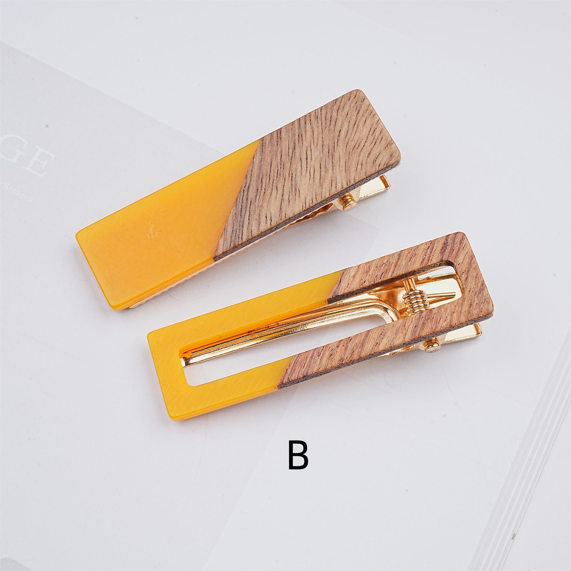 2PCS Square Hair Clips, Hair Barrette Set, Alligator Clips