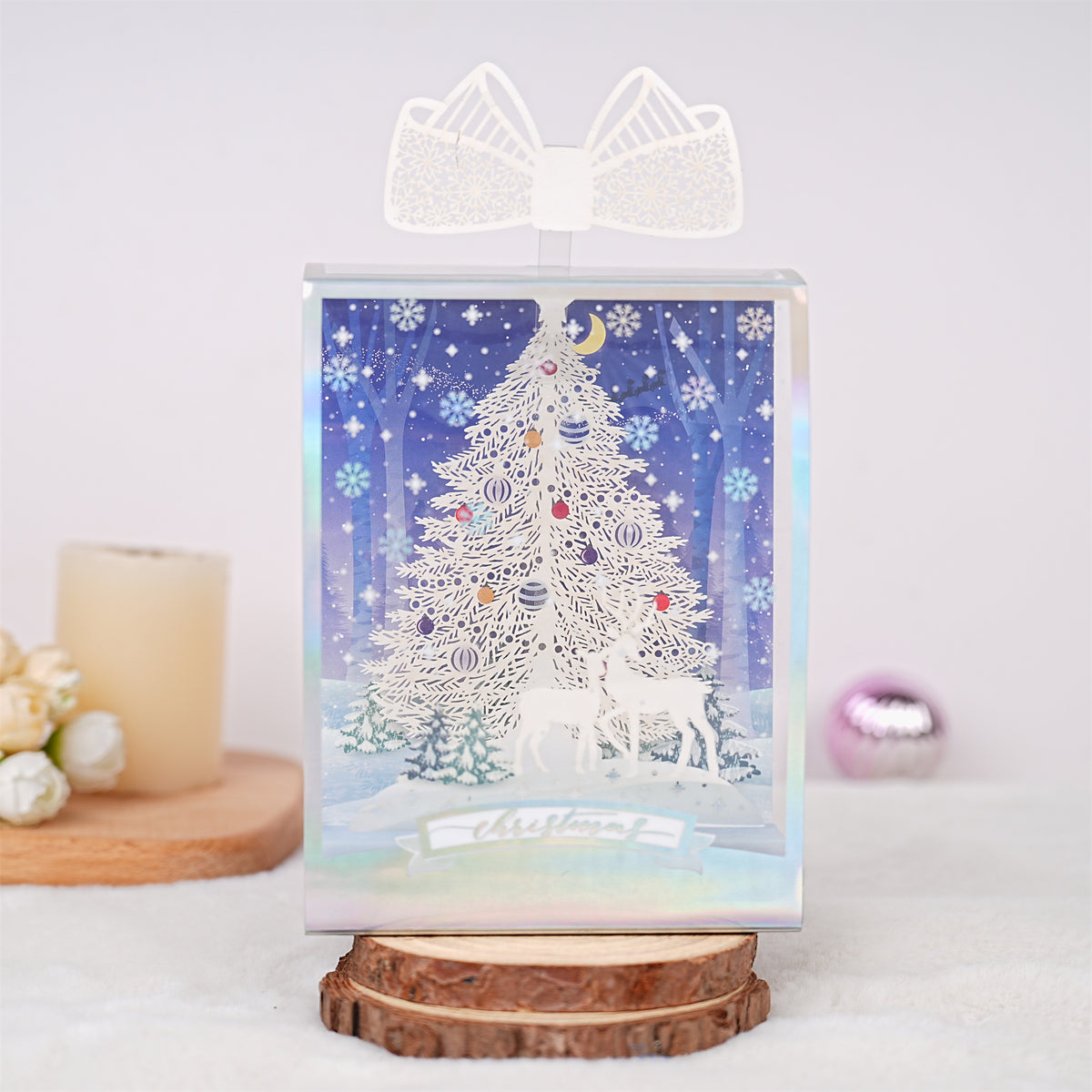 Snowflake Treein a box Christmas Card