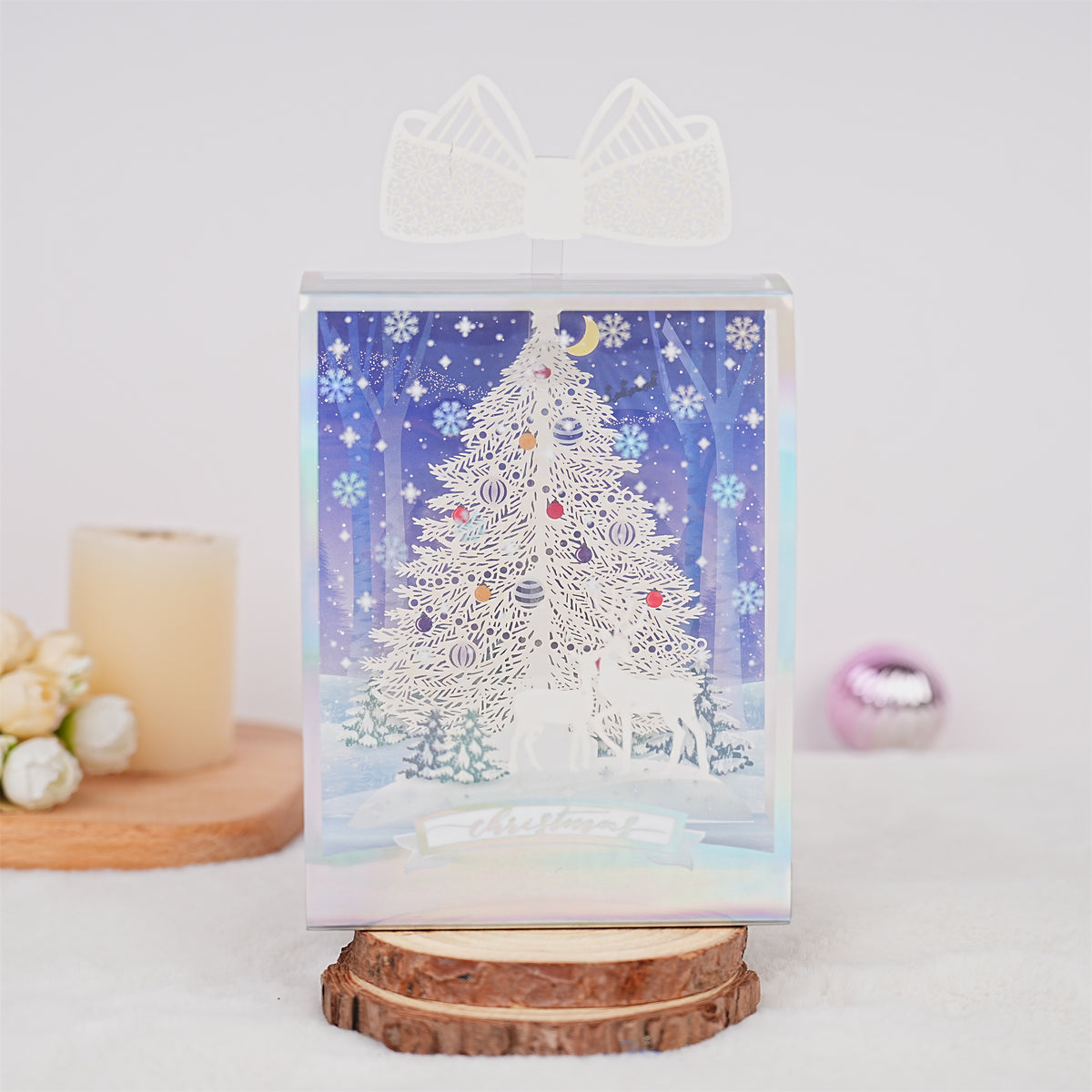 Snowflake Treein a box Christmas Card