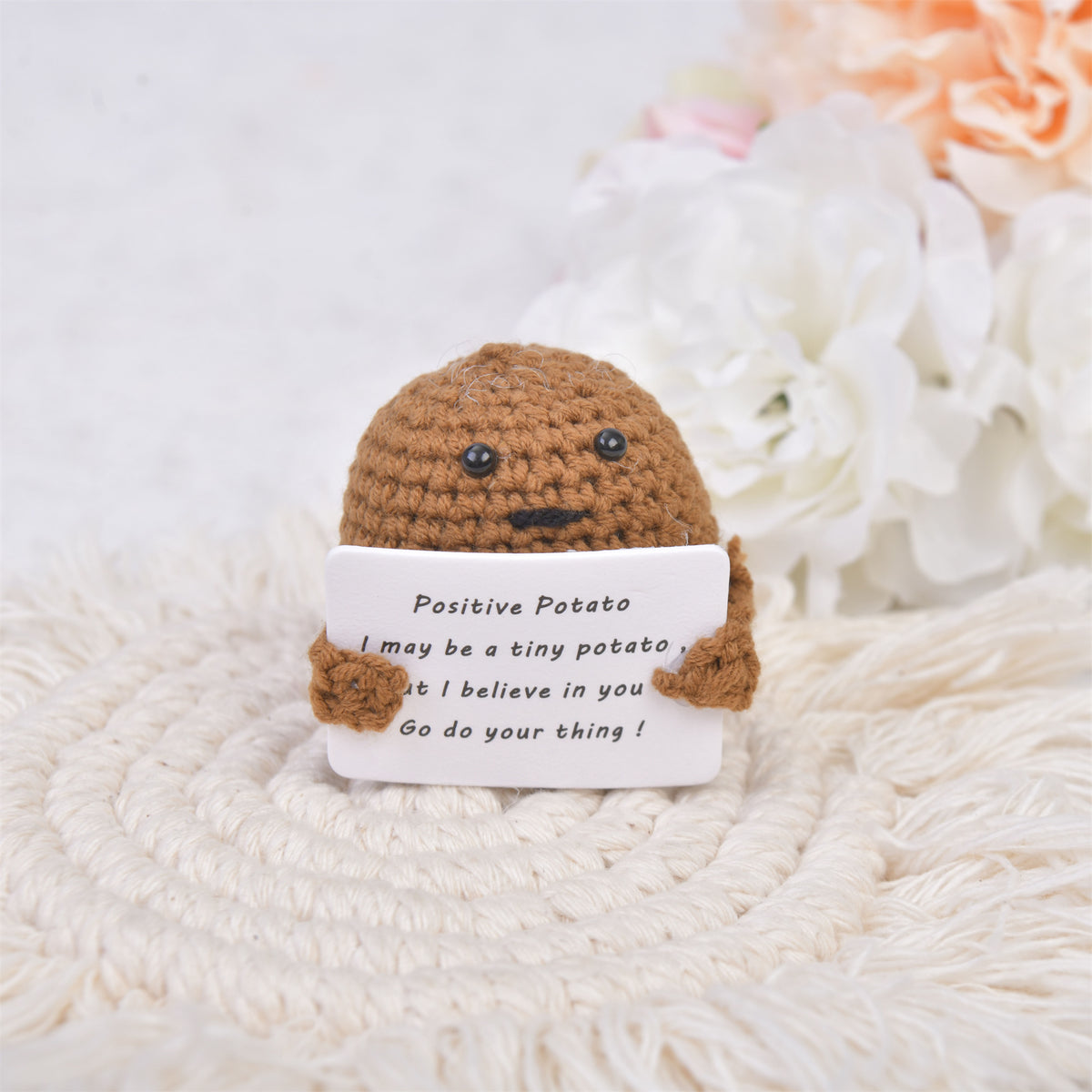 Handmade Crochet Potato with MIni Card,Emotional Support Gift