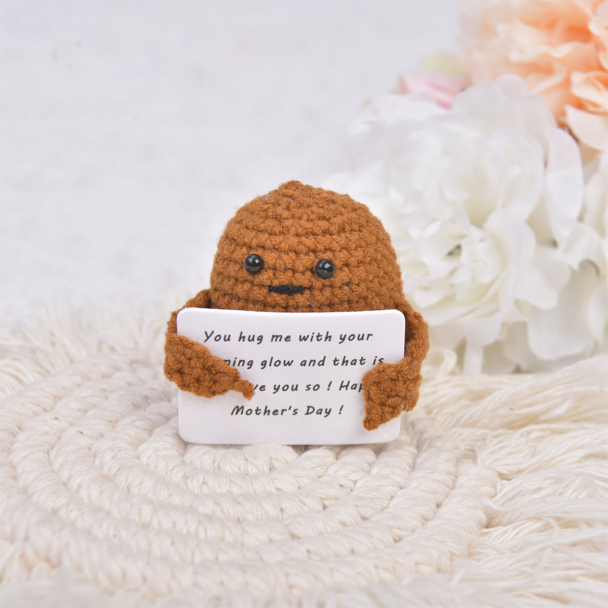 Handmade Crochet Potato with MIni Card,Emotional Support Gift