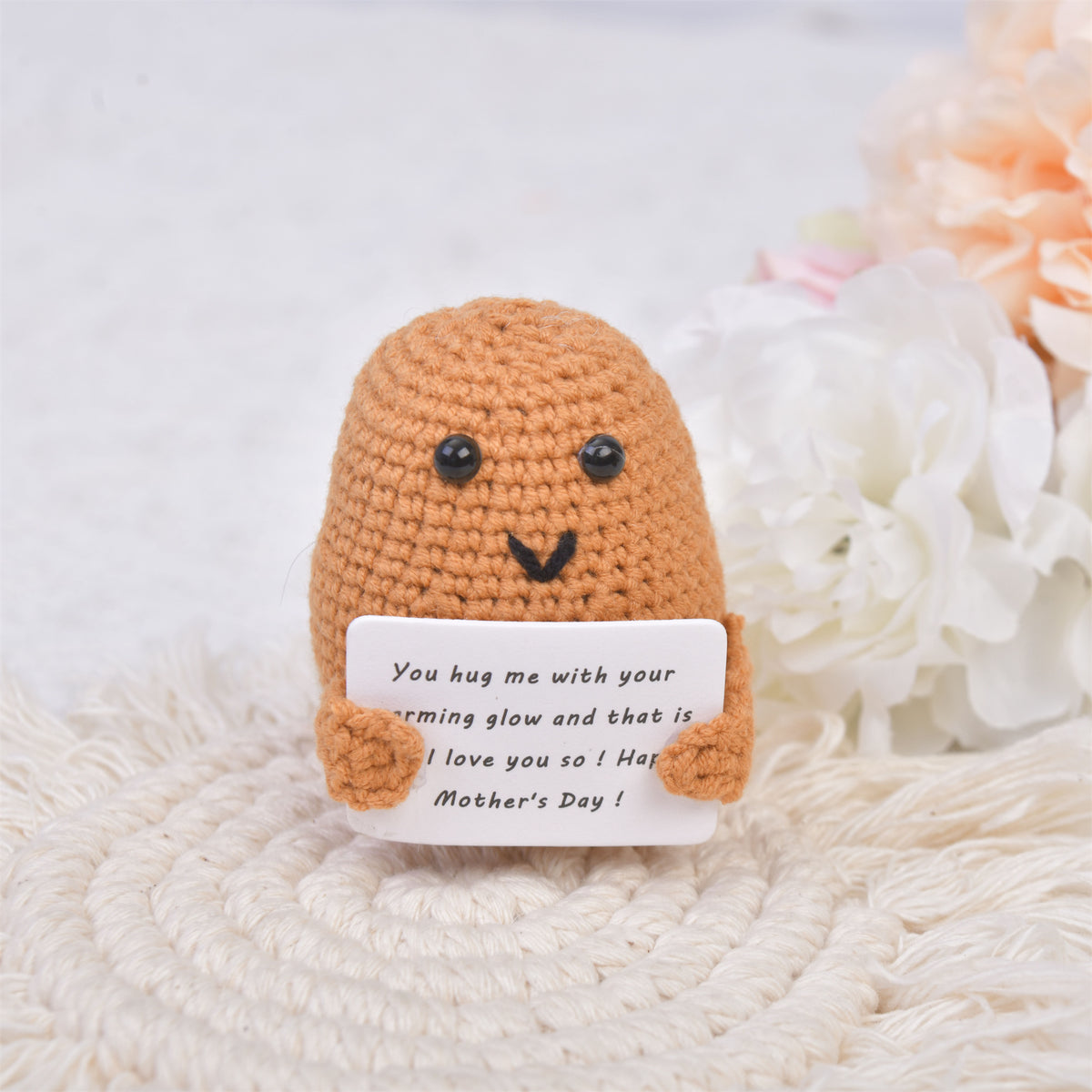 Handmade Crochet Potato with MIni Card,Emotional Support Gift