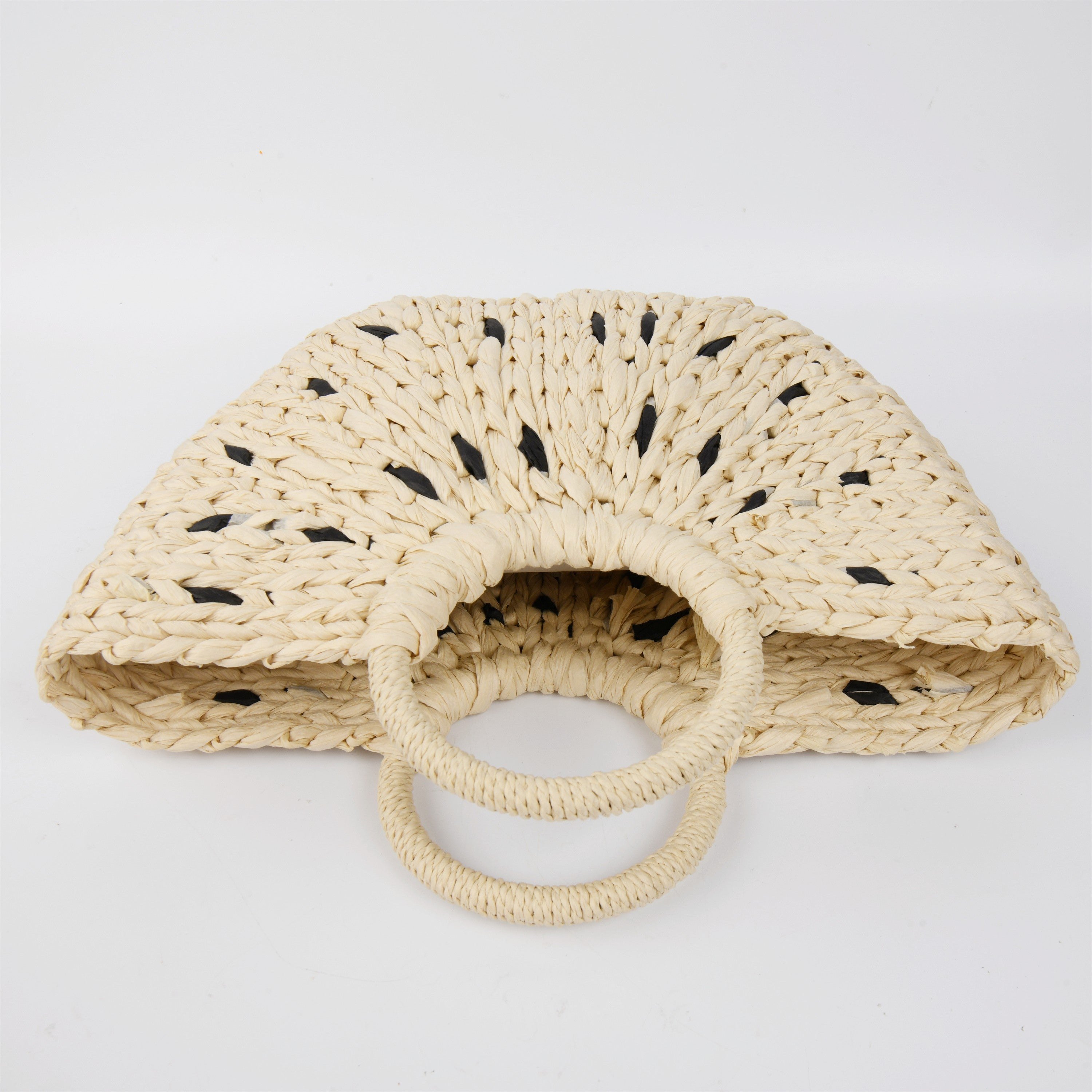 Yellow Half Moon Straw Bag, Summer Vacation Beach Paper Rope Basket Bag, Tote for Party|Beach|Birthday|Wedding