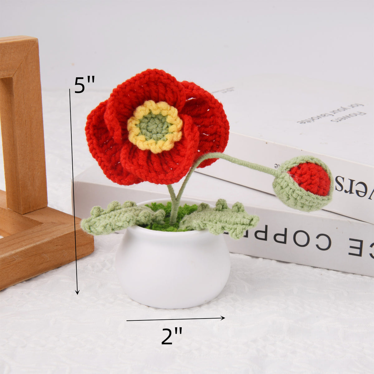 Puppy Flower in a Pot, Handmade Crochet Decor