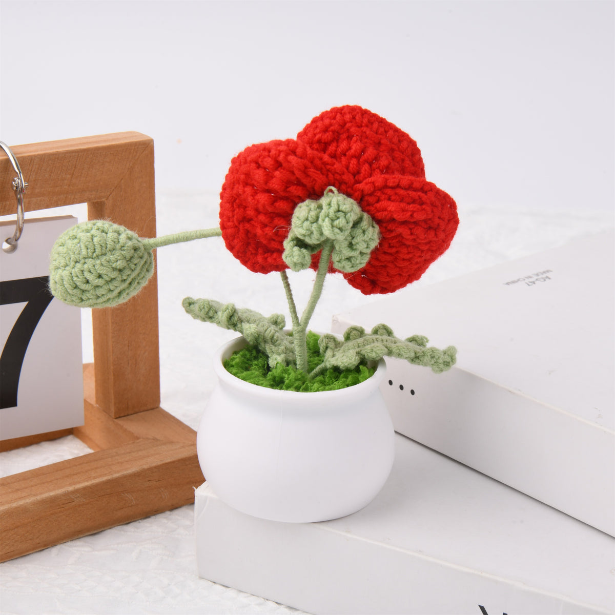 Puppy Flower in a Pot, Handmade Crochet Decor