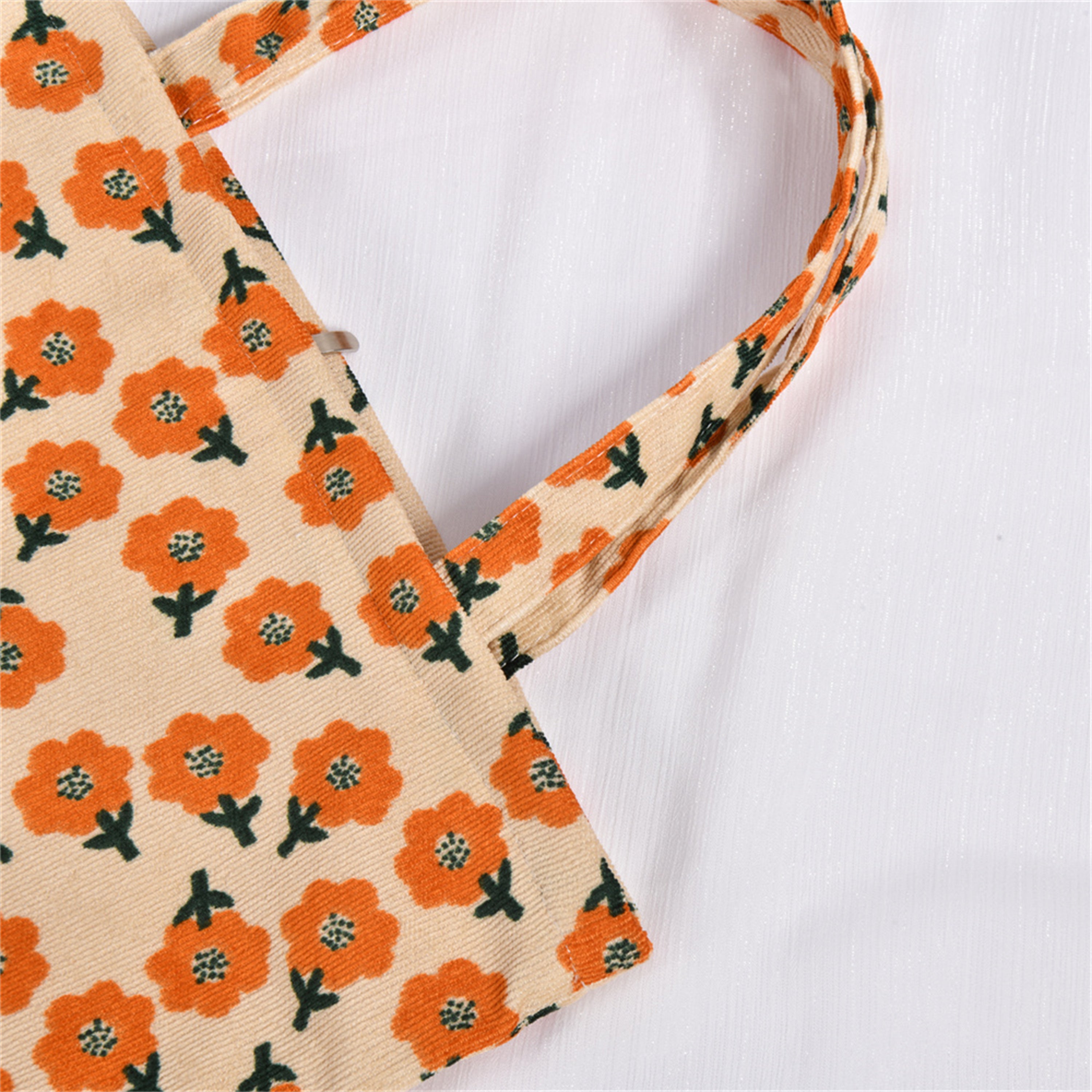 Plum Blossom Flowers Corduroy Tote Bag