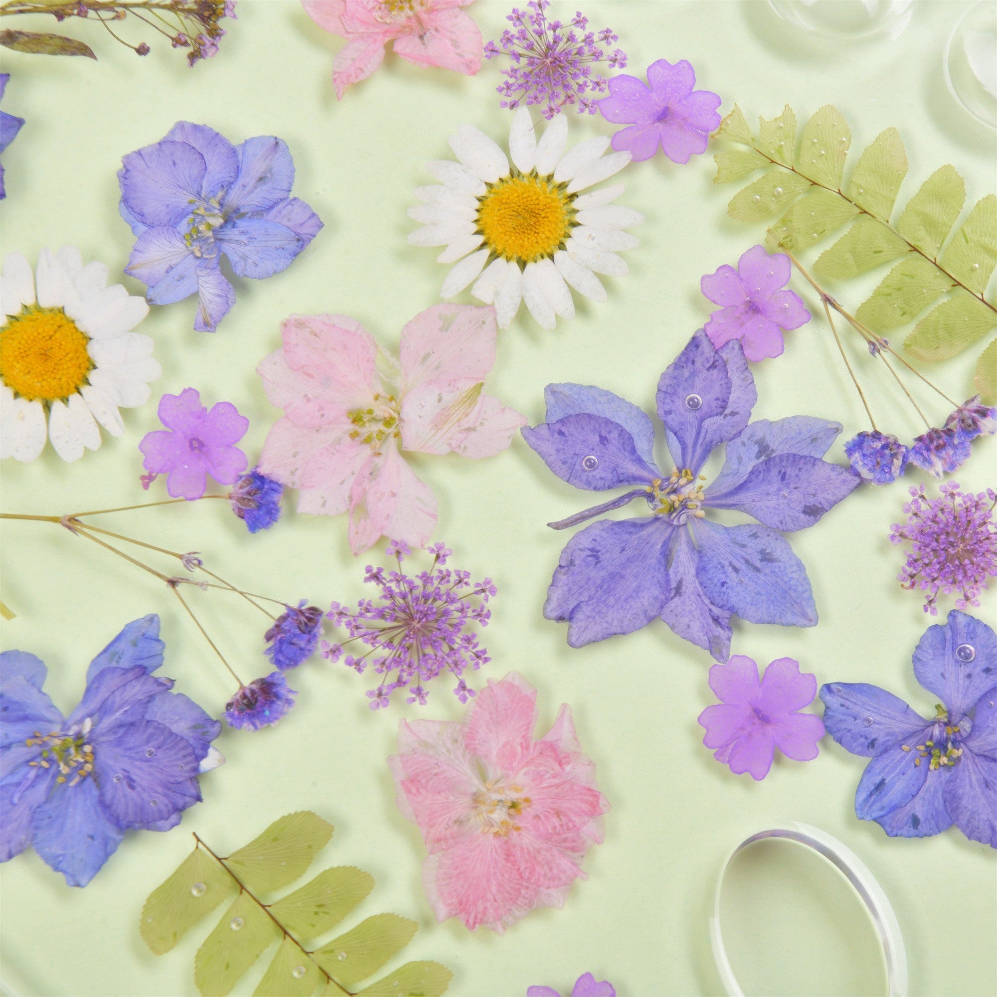 Purple Floral Resin Paint Palette, Wildflowers,Daisy,Leaves