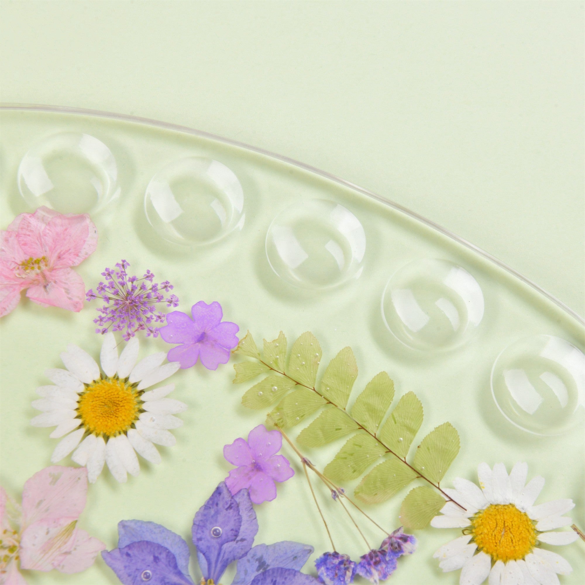 Handmade Purple Floral Resin Paint Palette, Wildflowers,Daisy,Leaves