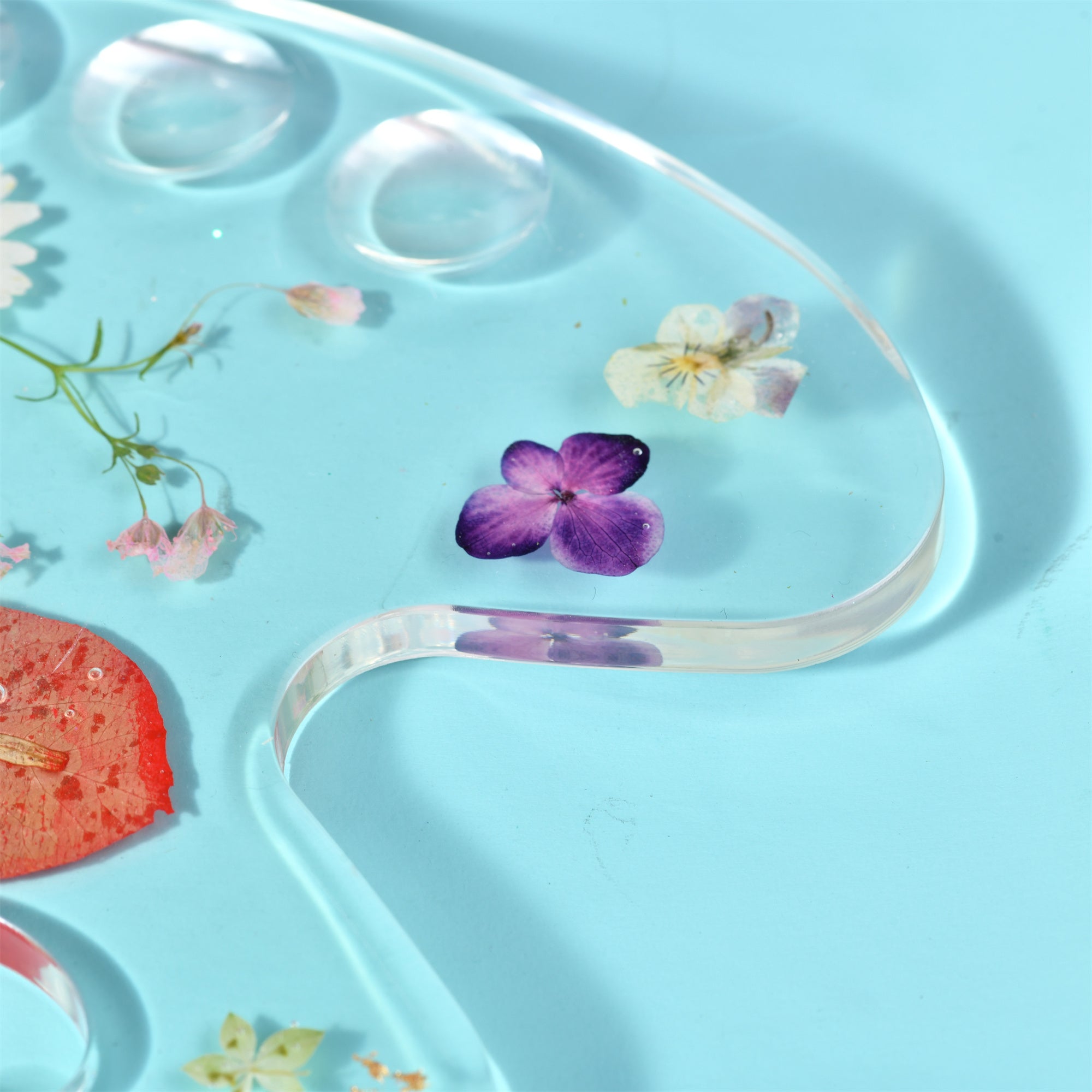 Wildflowers Resin Paint Palette, Pressed Flowers, Handmade Paint Palette, Creative Tool&Supplies Artist/Teacher