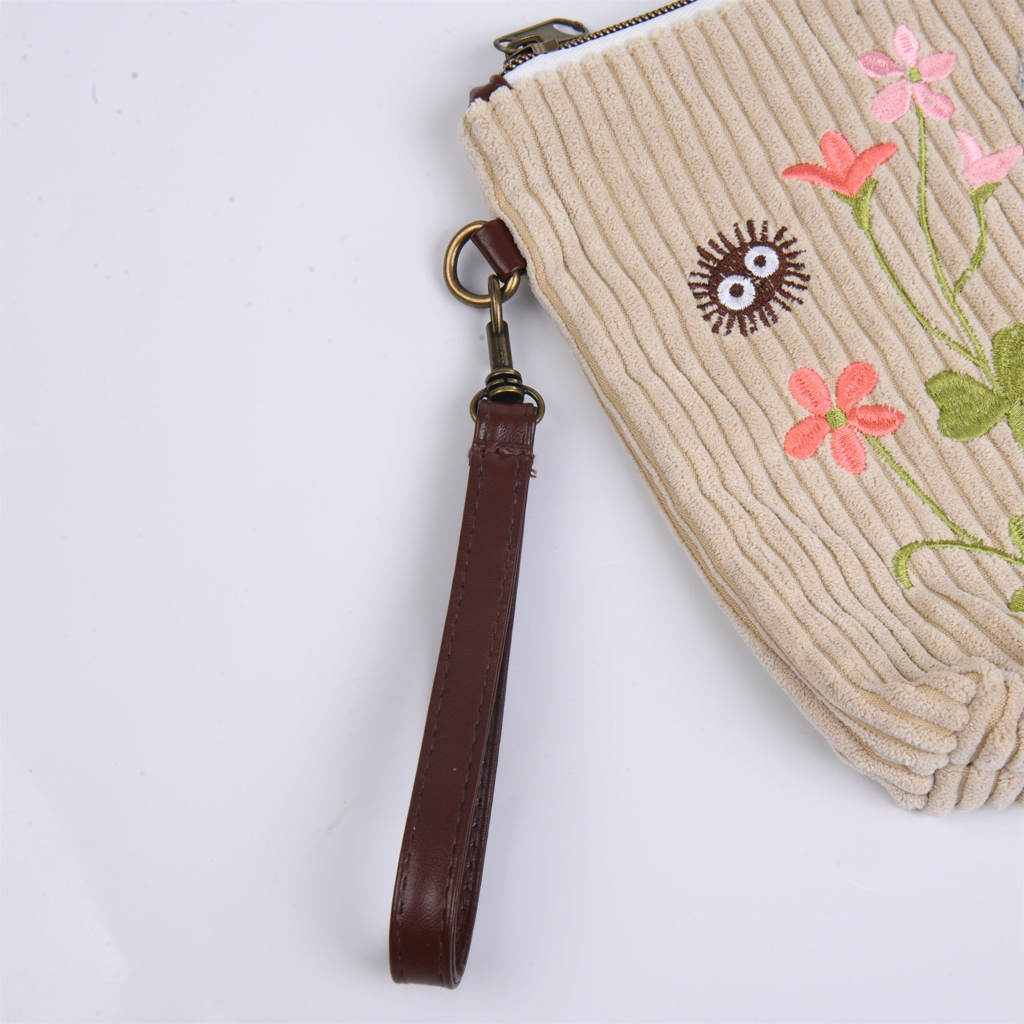 Cute Cartoon Corduroy Embroidered Totes/Makeup Bag