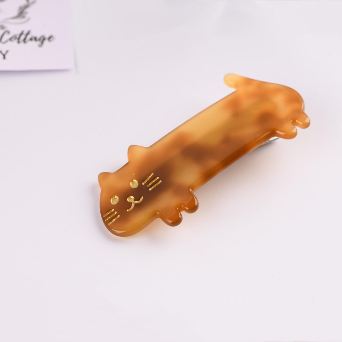 Adorable Cat Acetate Alligator Hair Clip