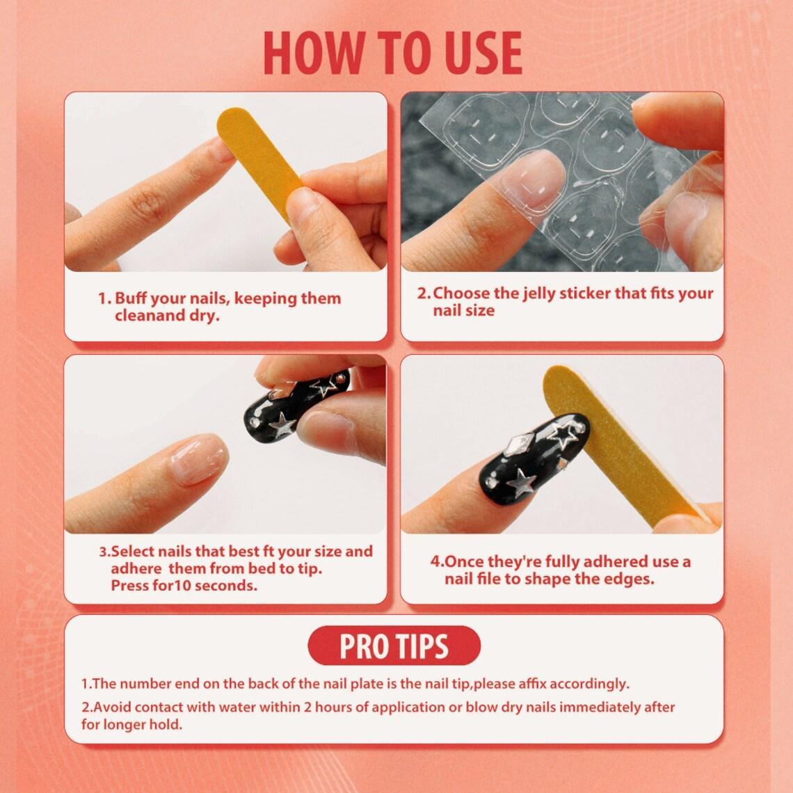 Elegant Handmade Blooming Amber Heart Press On Nails,Reusable