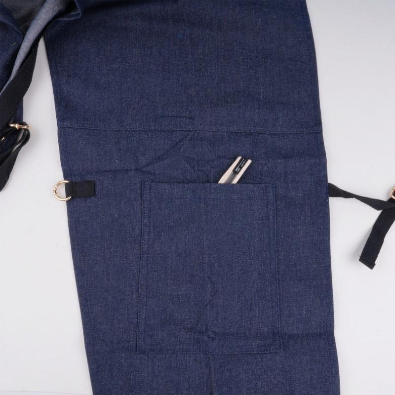Pure Denim Apron w/Adjustable Cross Straps, Split Leg Pants