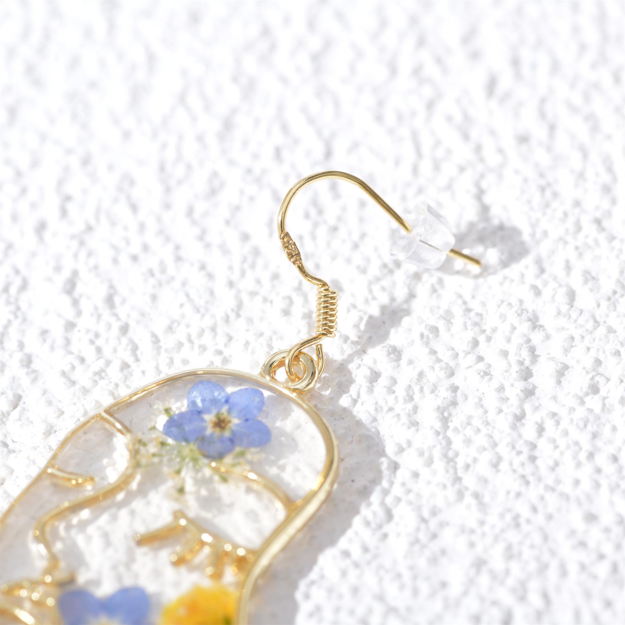 Handmade Gold Plated Forget Me Not Earrings & Necklaces for Birthday and Valentine's Day Gifts