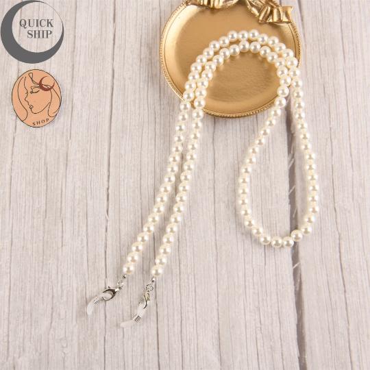 Pearl Mask Chain, Autumn Glasses Chain, Lanyard Necklace, Face Mask Chain, Mask Holder, Stylish Face Mask Chain, Birthday Gift, Valentine's Day Gift