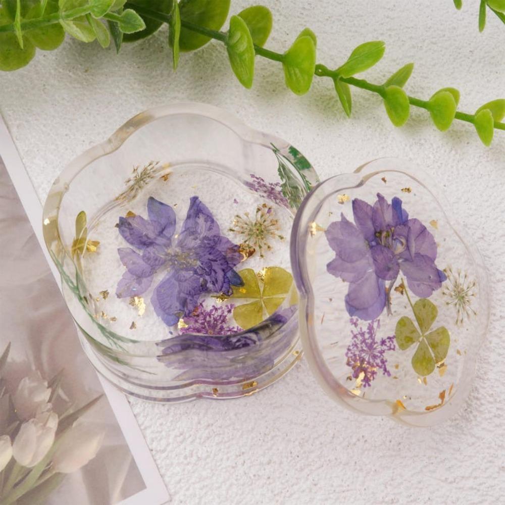 Flower Shaped Real Flowers Resin Ring Holder,Ring Dish