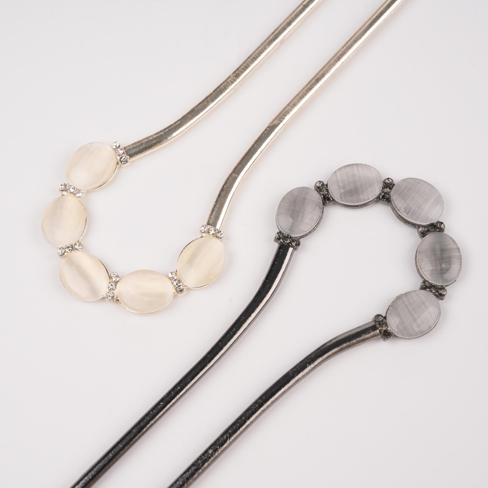 Elegant Cat Eye Metal Hair Clip,U-shaped Alloy Hairpin,Suit for Party,Daily