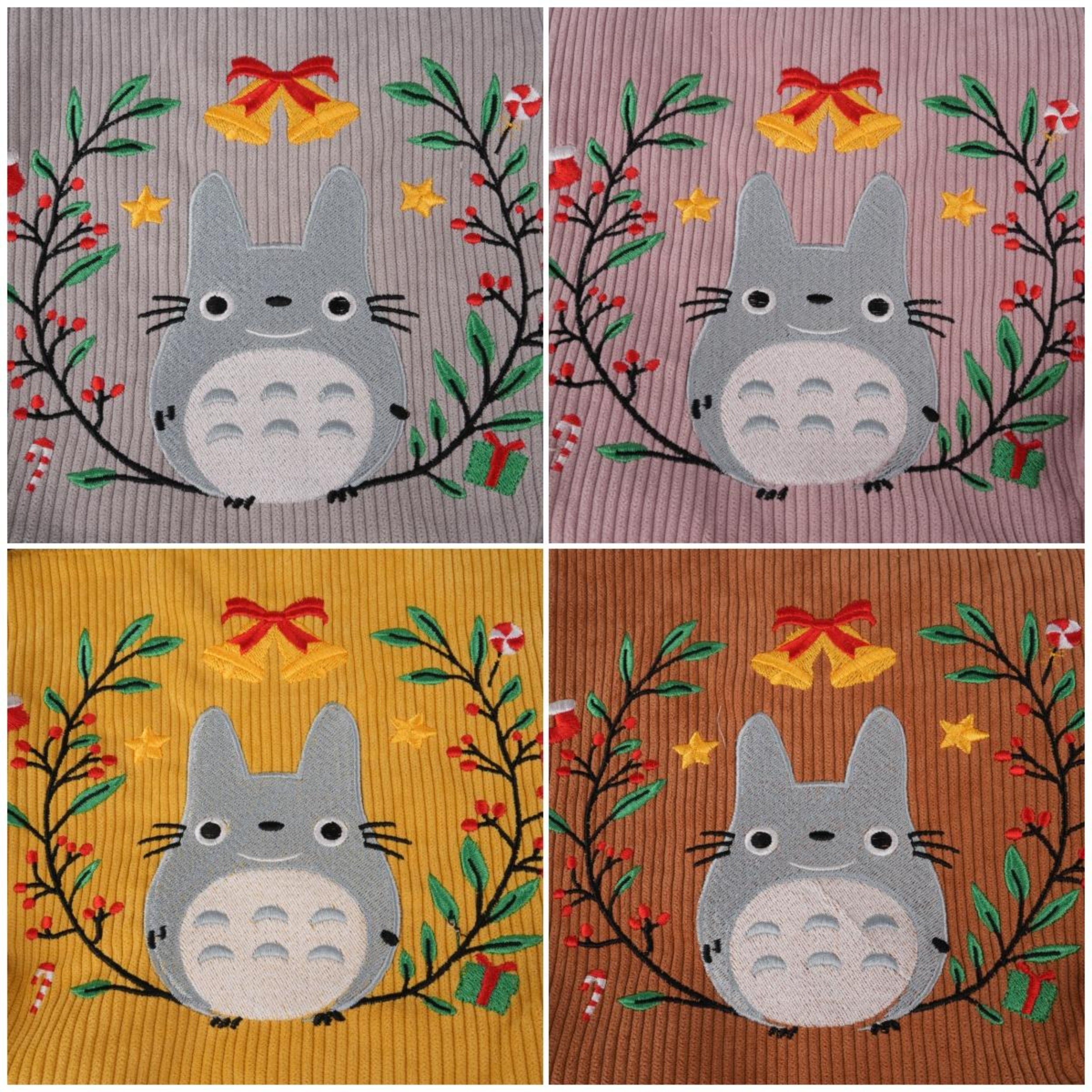 Totoro Corduroy Christmas Switch Bag,Cute Design for Makeup & Personal Items