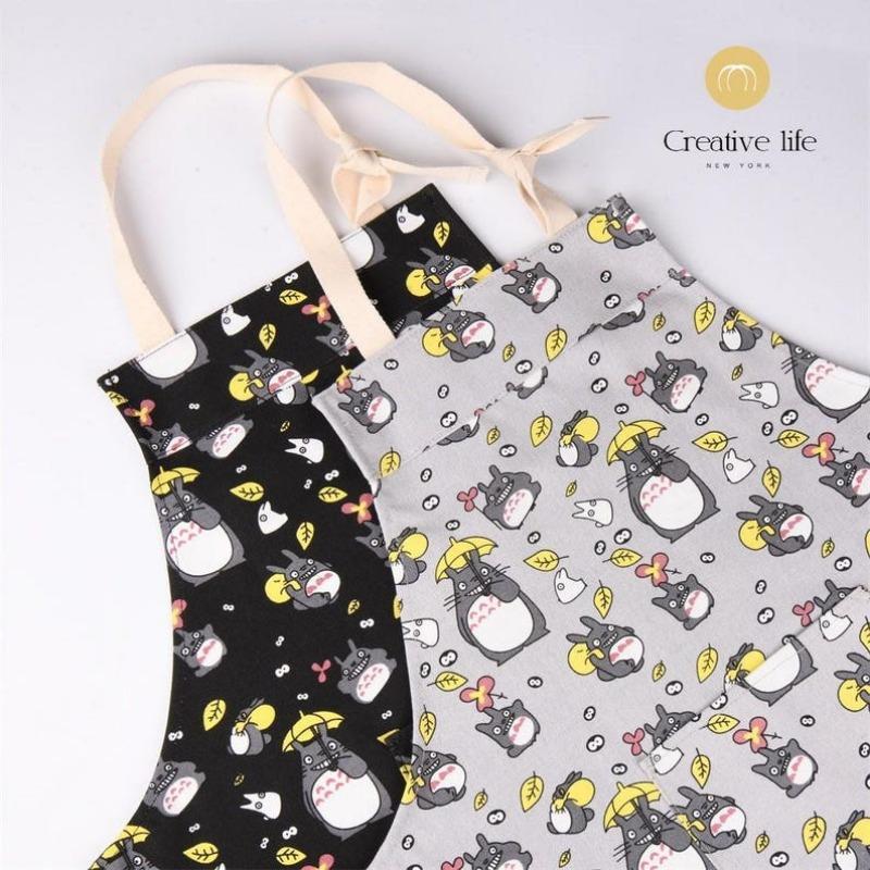 Totoro Apron with Pockets-Handmade Canvas for Cooking,Baking,and Painting - Adjustable