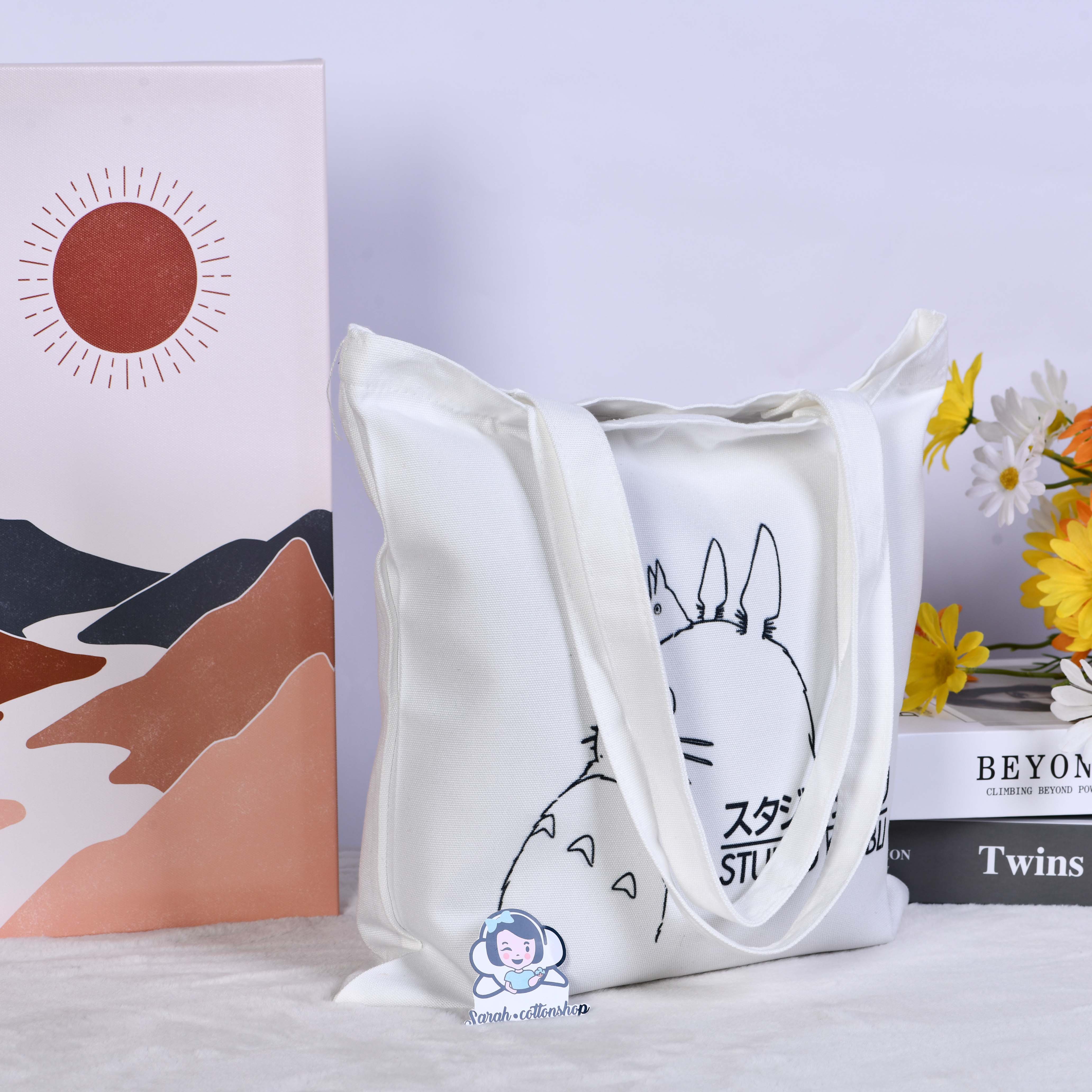 Anime Faceless Man/Totoro Canvas Tote Bag, Shopping Bag Handmade