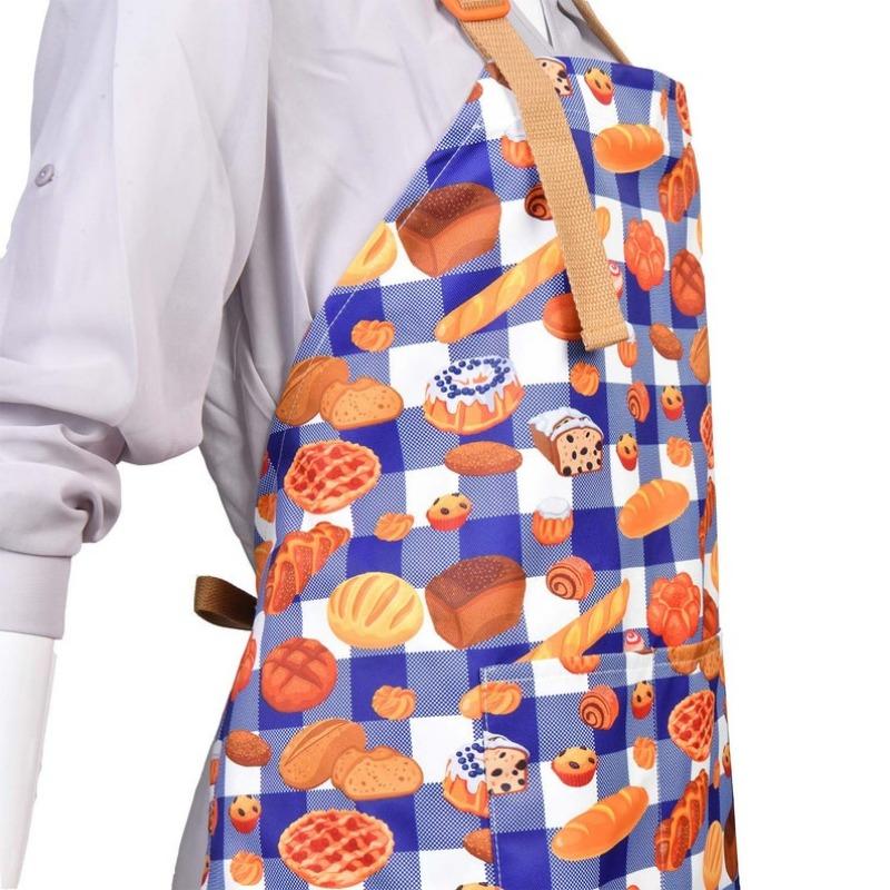 NEW! Handmade Stitch/Bread/Coffee Parent and Child Apron Set, Housekeeping Restaurant Work Apron, Cute Cartoon Apron, Father's Day Gifts