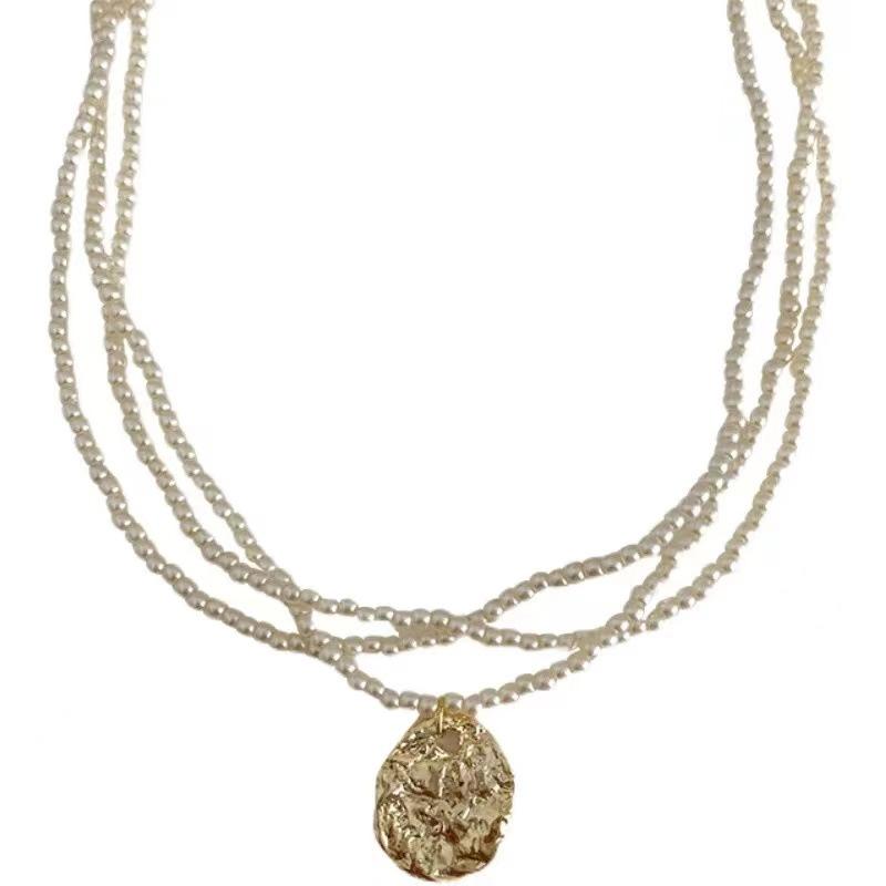 Multi-layer pearl necklace advanced design sense niche collarbone chain new female fashion personality temperament necklace