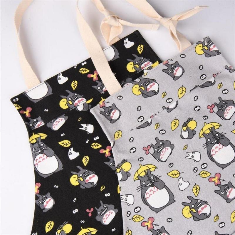 Totoro Apron with Pockets-Handmade Canvas for Cooking,Baking,and Painting - Adjustable