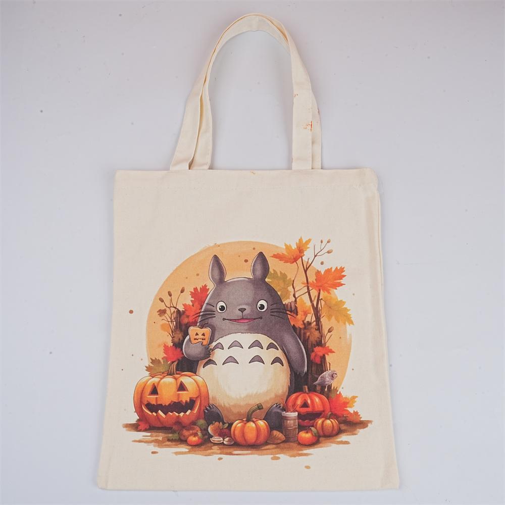 Halloweeen/Christmas Totoro Canvas Tote Bag,Reusable Shoulder Bag