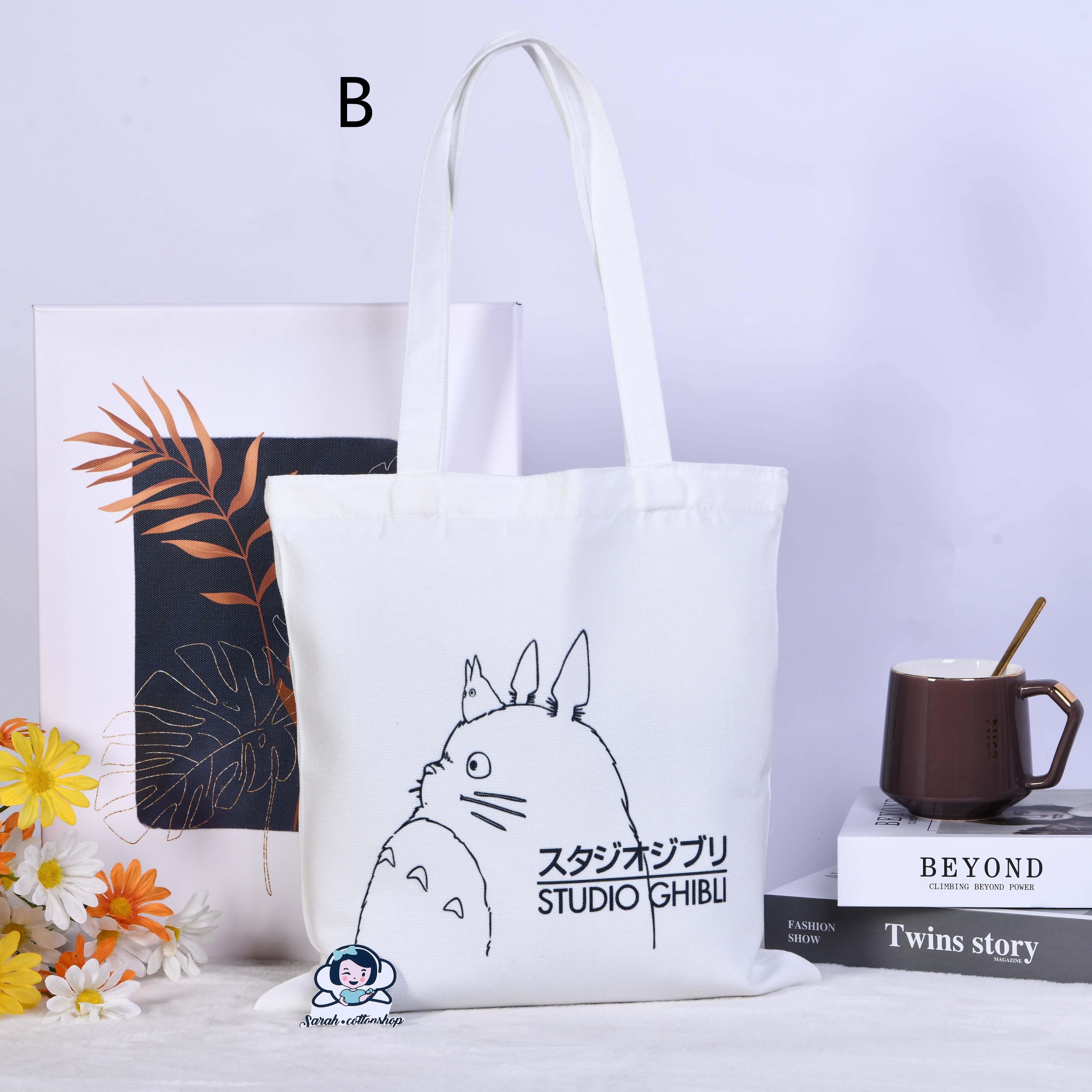 Anime Faceless Man/Totoro Canvas Tote Bag, Shopping Bag Handmade