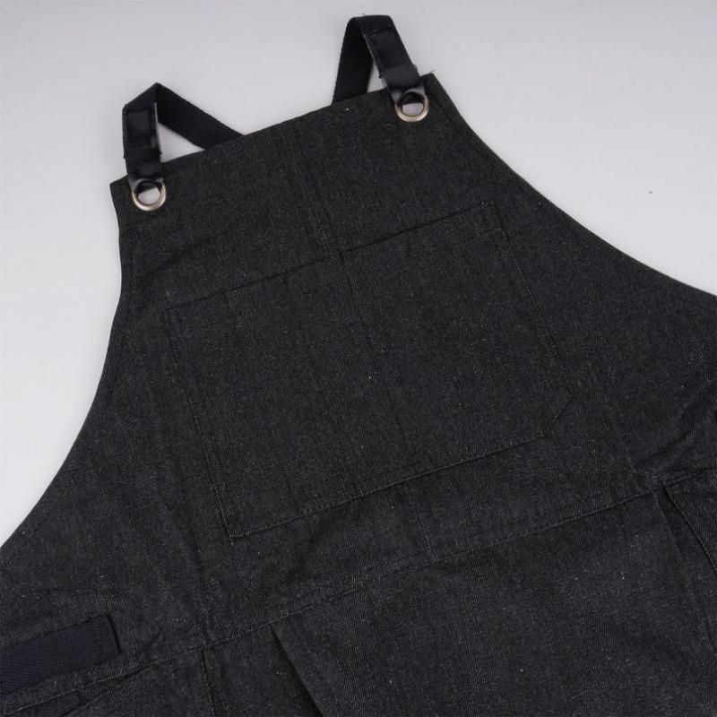 Pure Denim Apron w/Adjustable Cross Straps, Split Leg Pants
