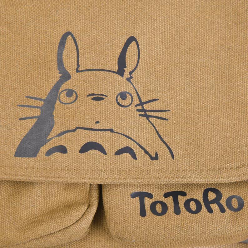 Totoro/Faceless Man Canvas Satchel Bag, Japanese Style Message Bag