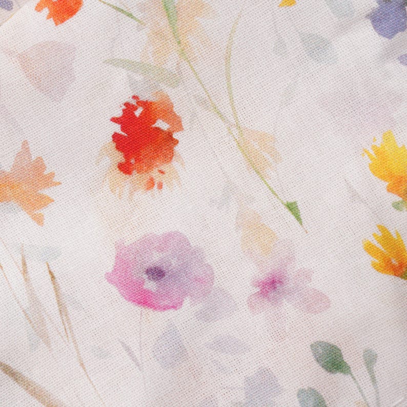 Watercolor Wildflowers Ponytail Scrub Cap, Surgical Hat with Buttons & Sweat Band, Women OR Hat, Autumn Scrub Cap