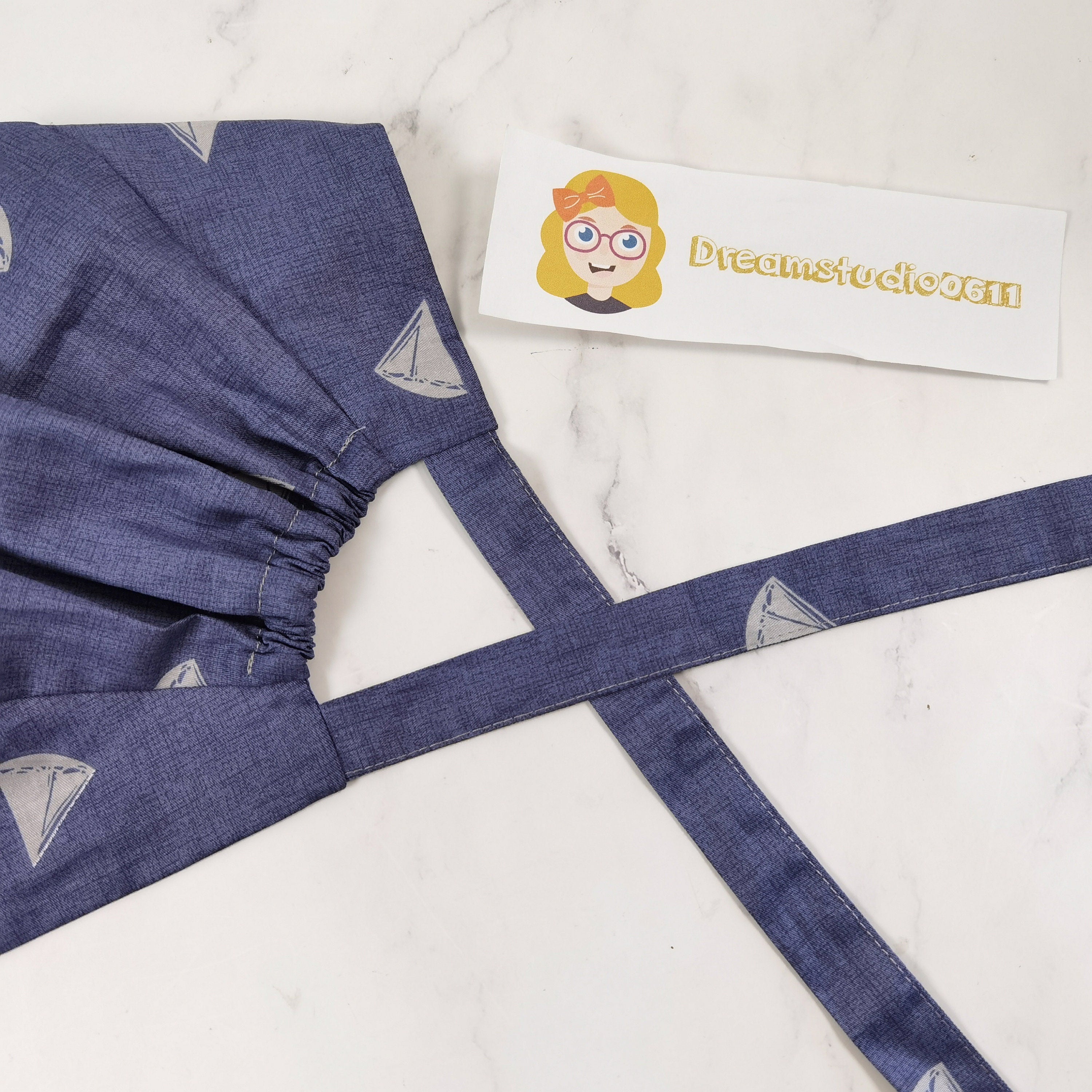 Navy Cotton Tie Back Style Scrub Cap for Men