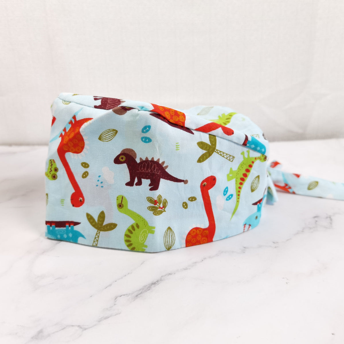 Cute Dinosaur Print Cotton Scrub Cap For Kids