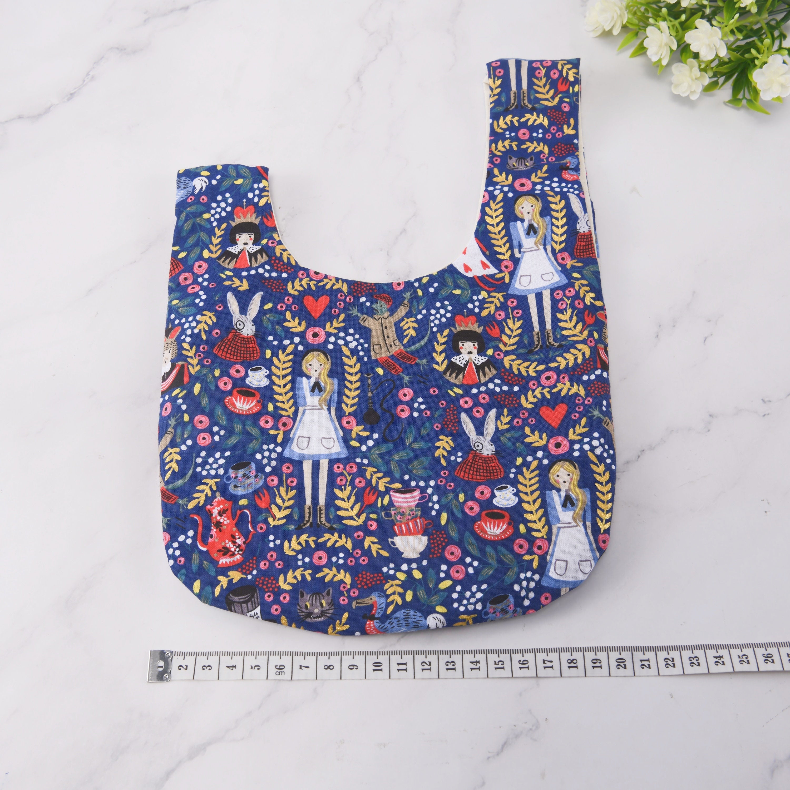 Girl Wonderland Knot Bag: Navy Cotton Wrist Bag Cute