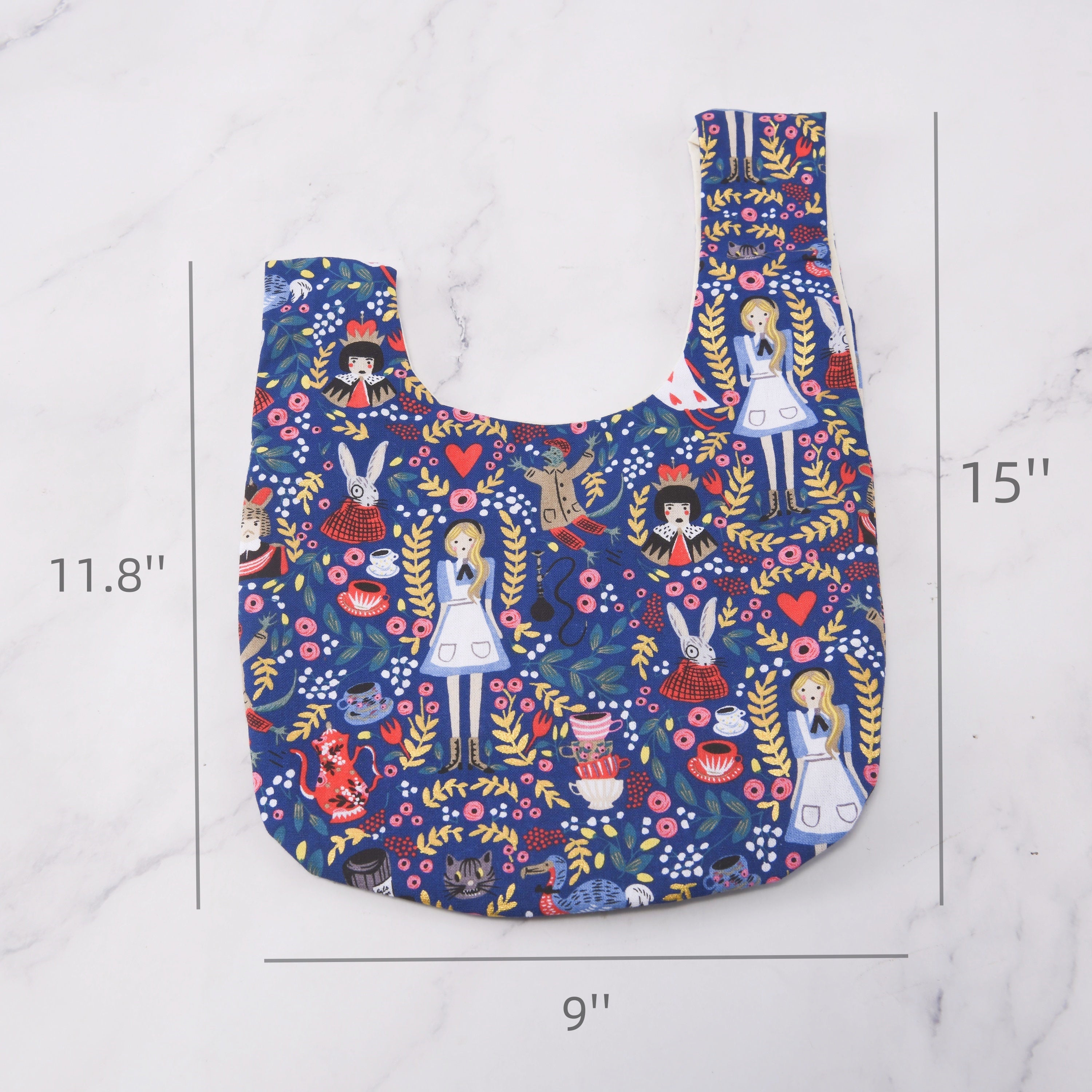 Girl Wonderland Knot Bag: Navy Cotton Wrist Bag Cute