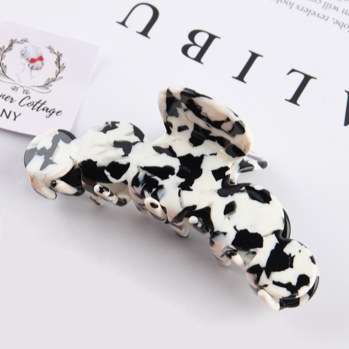 Cow Print Acetate Hair Clip,Ponytail Clamps,Fashion Girlish Hair Clip