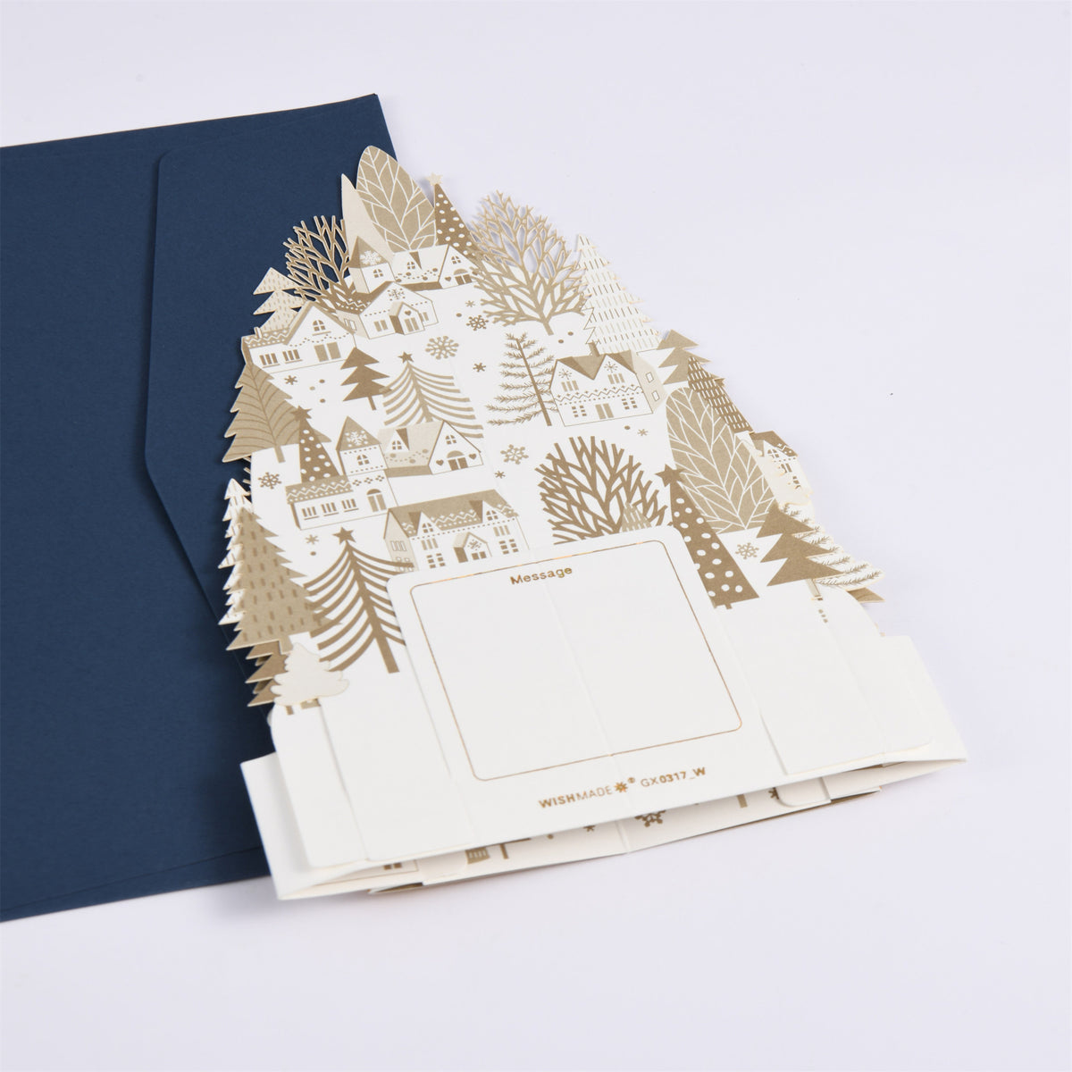Golden Village Christmas Pop Up Card