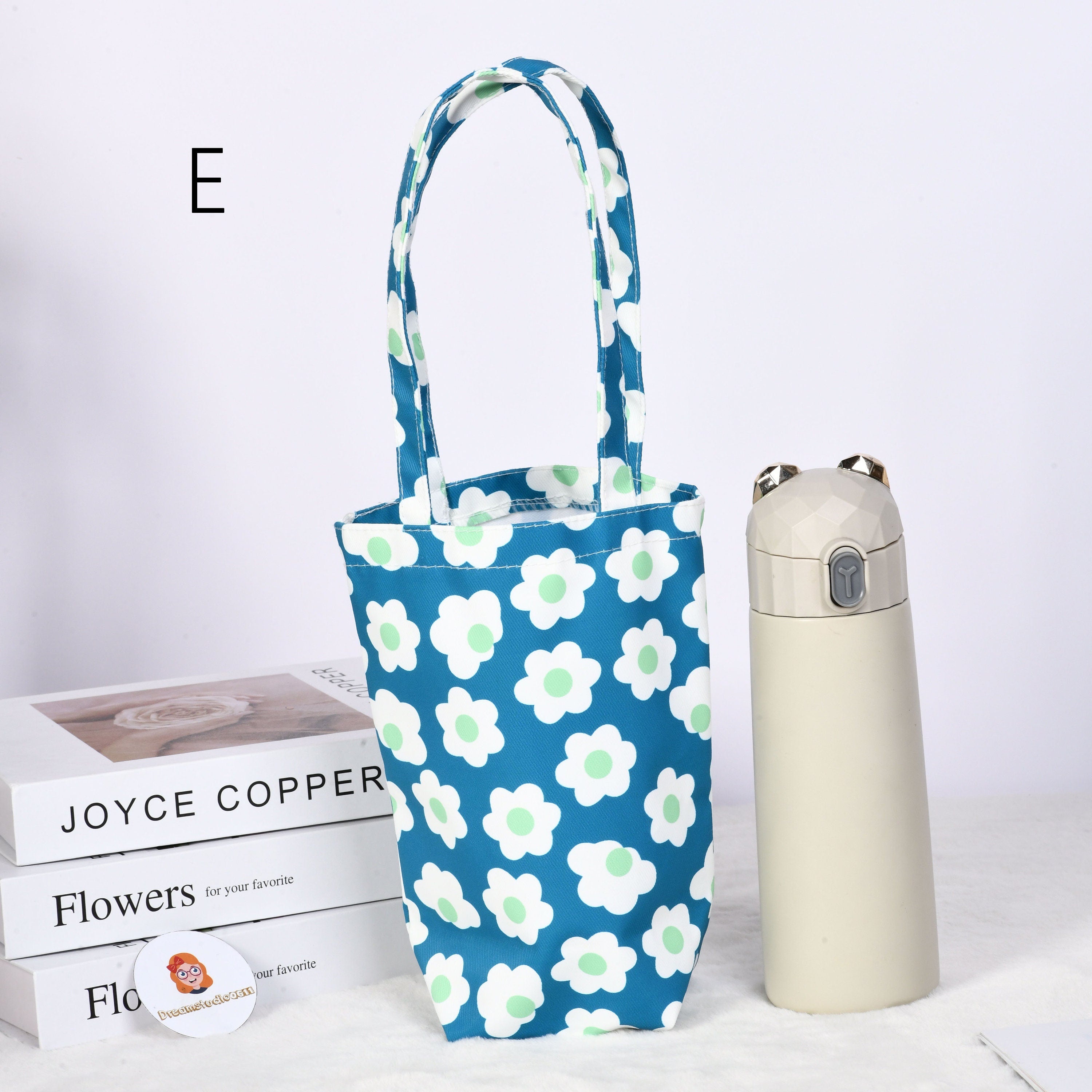 Fabrci Water Bottle Holder,Cute Puppy/Floral/Strawberry Pattern,Perfect Gift