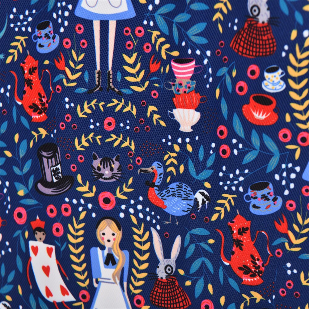 Handmade XL Girl Alice Insulated Drawstring Lunch Bag