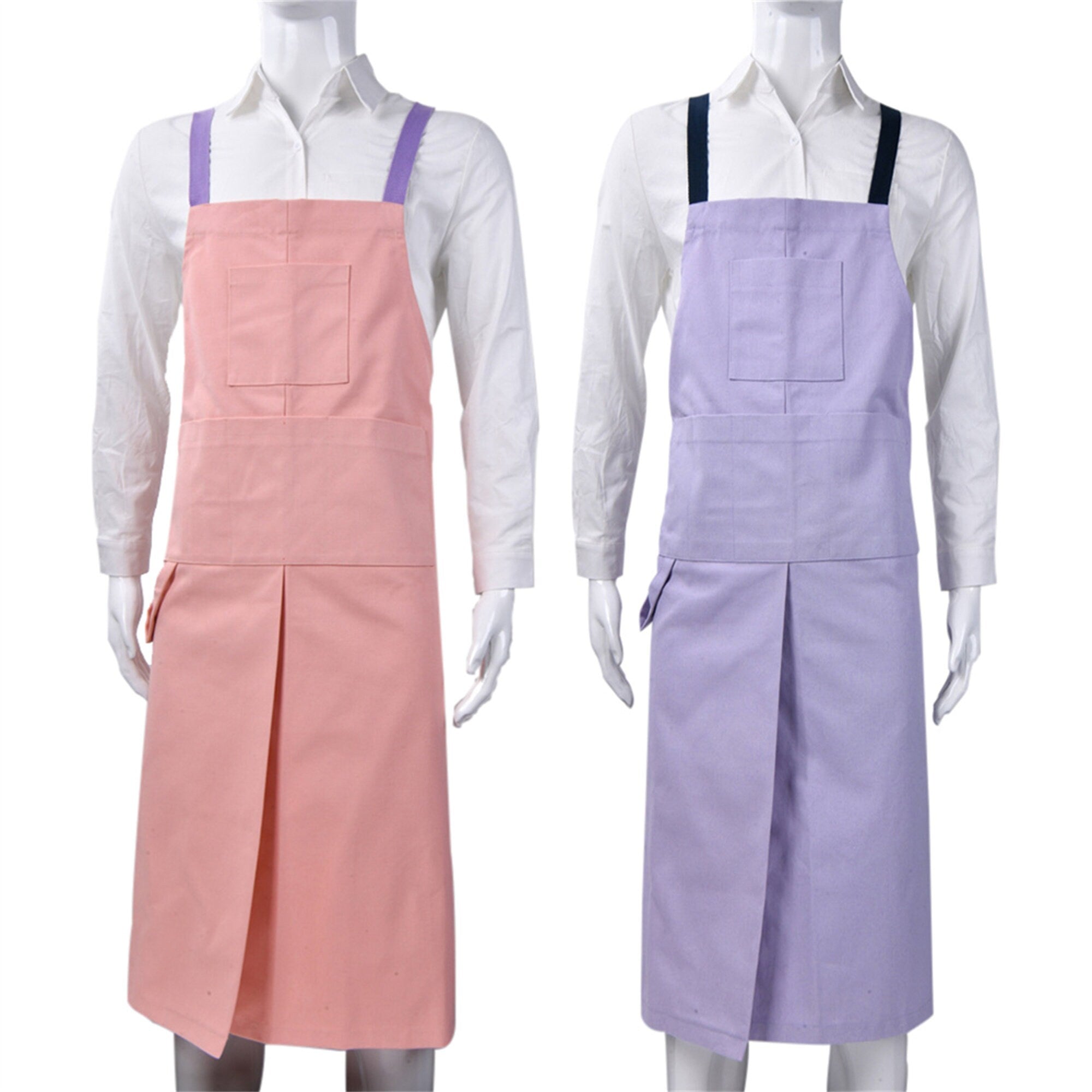 Adjustable Crossback Garden Aprons with Multiple Pockets&Towel Loop