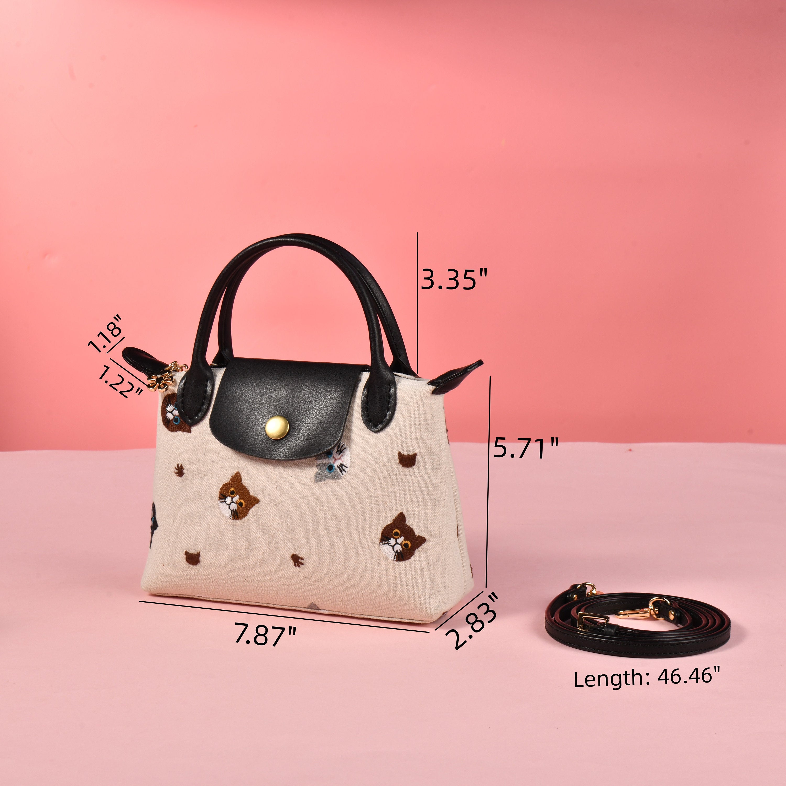 Handmade Babys Breath/Pumpkin Embroidered Tote Bag