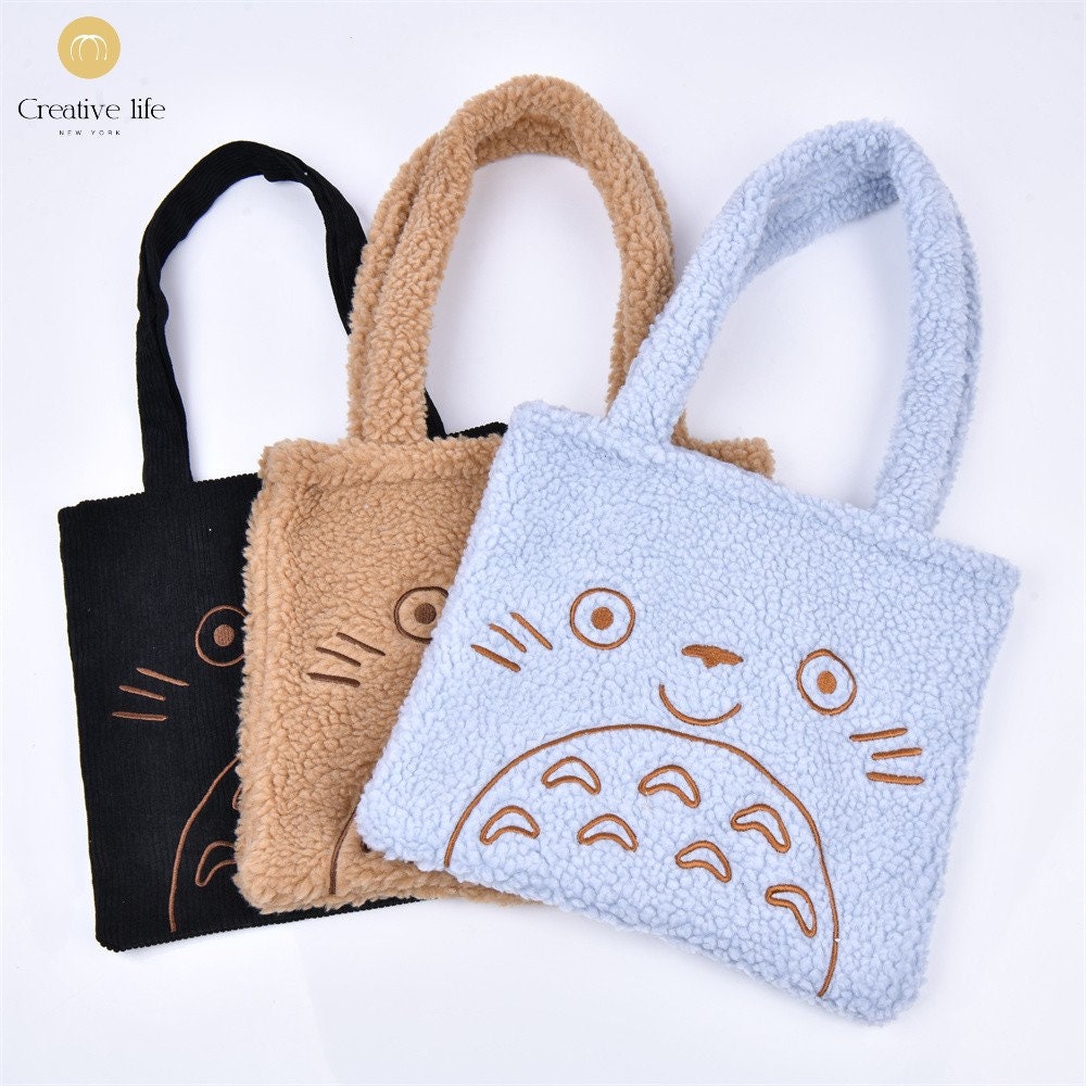 Cute Embroidery Totoro Tote Bag