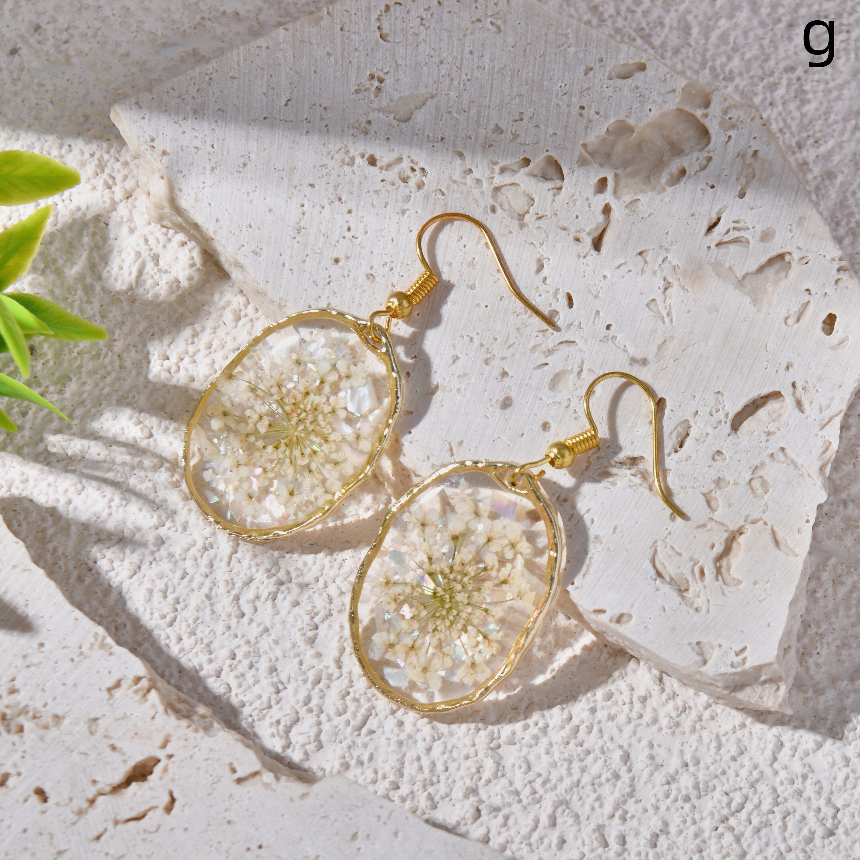 Handmade Real Resin Pressed Flower Earrings Earring Stud