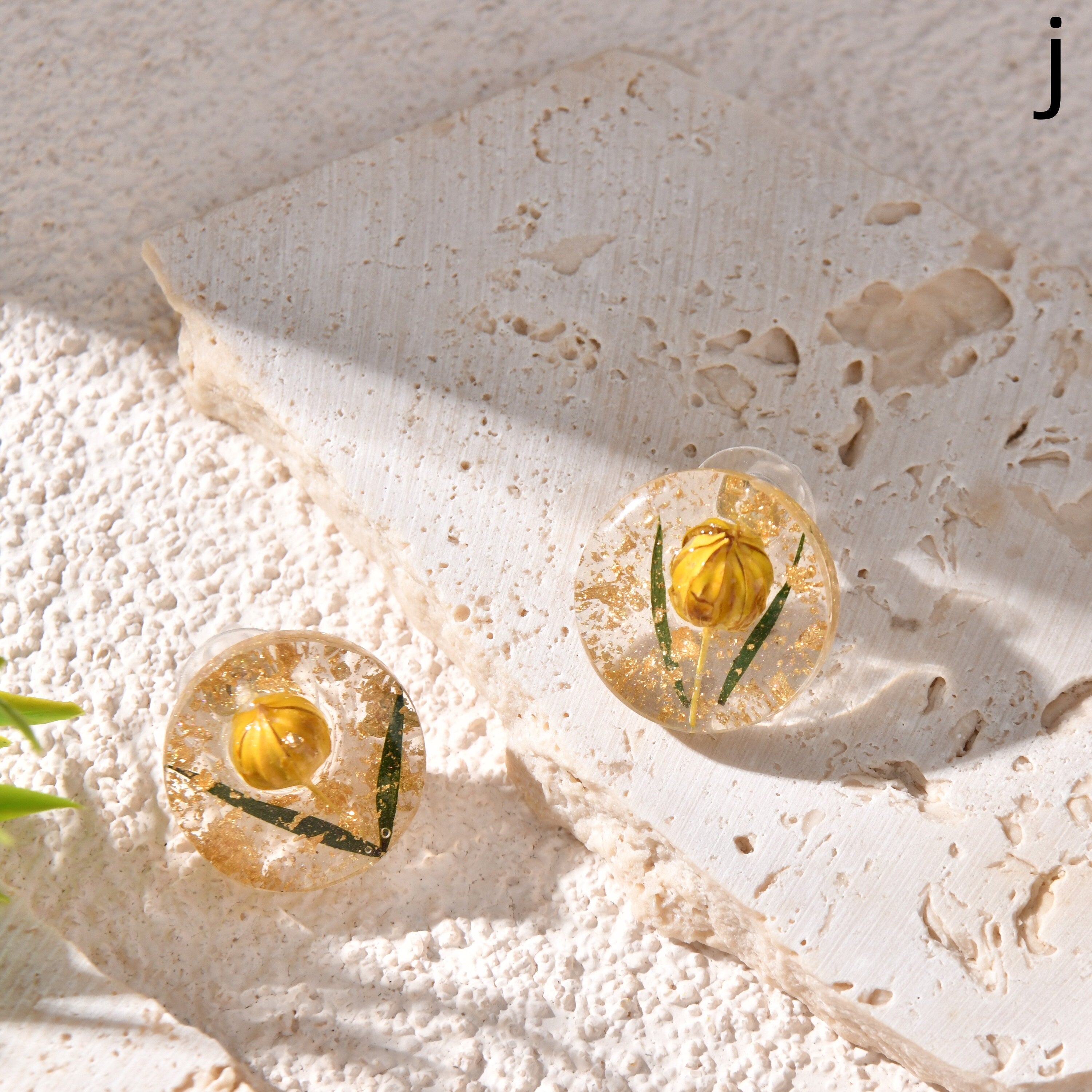 Handmade Real Resin Pressed Flower Earrings Earring Stud